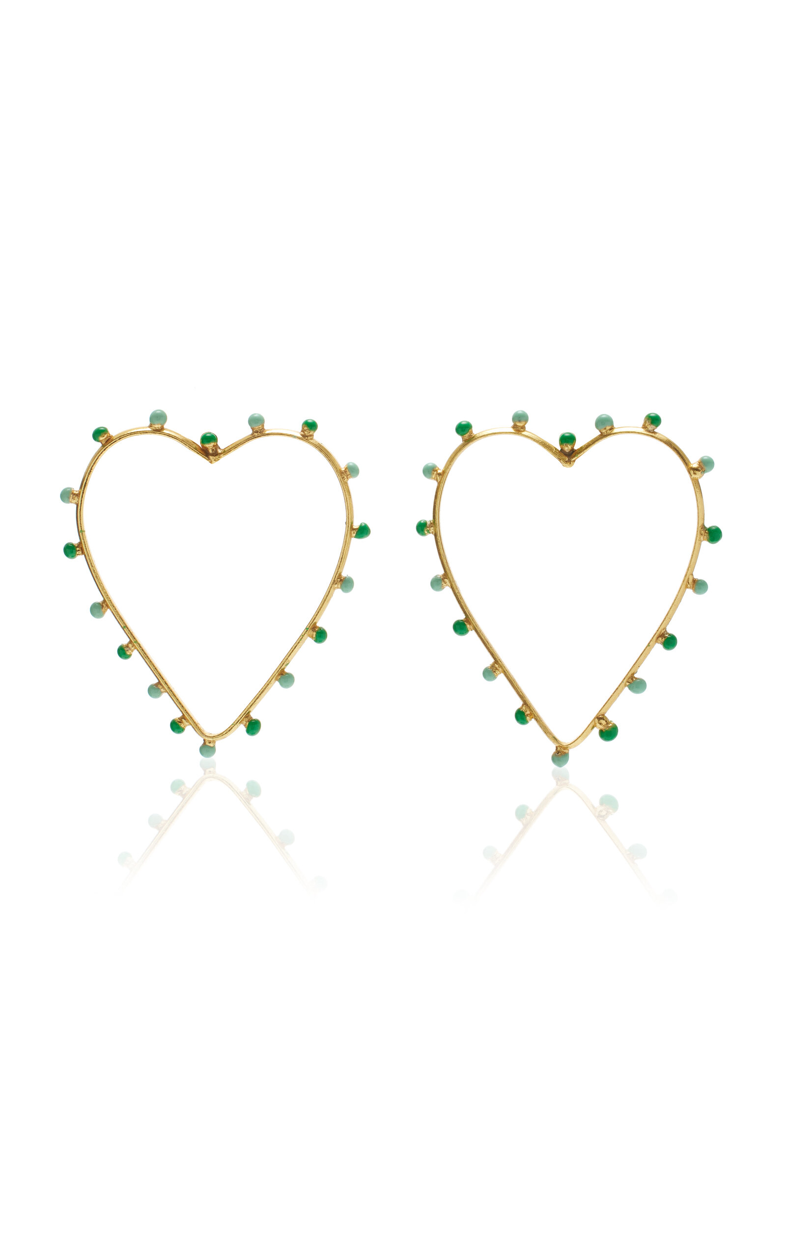 Sylvia Toledano 22k Gold-plated Dots Earrings In Vert_turquoise_enamel