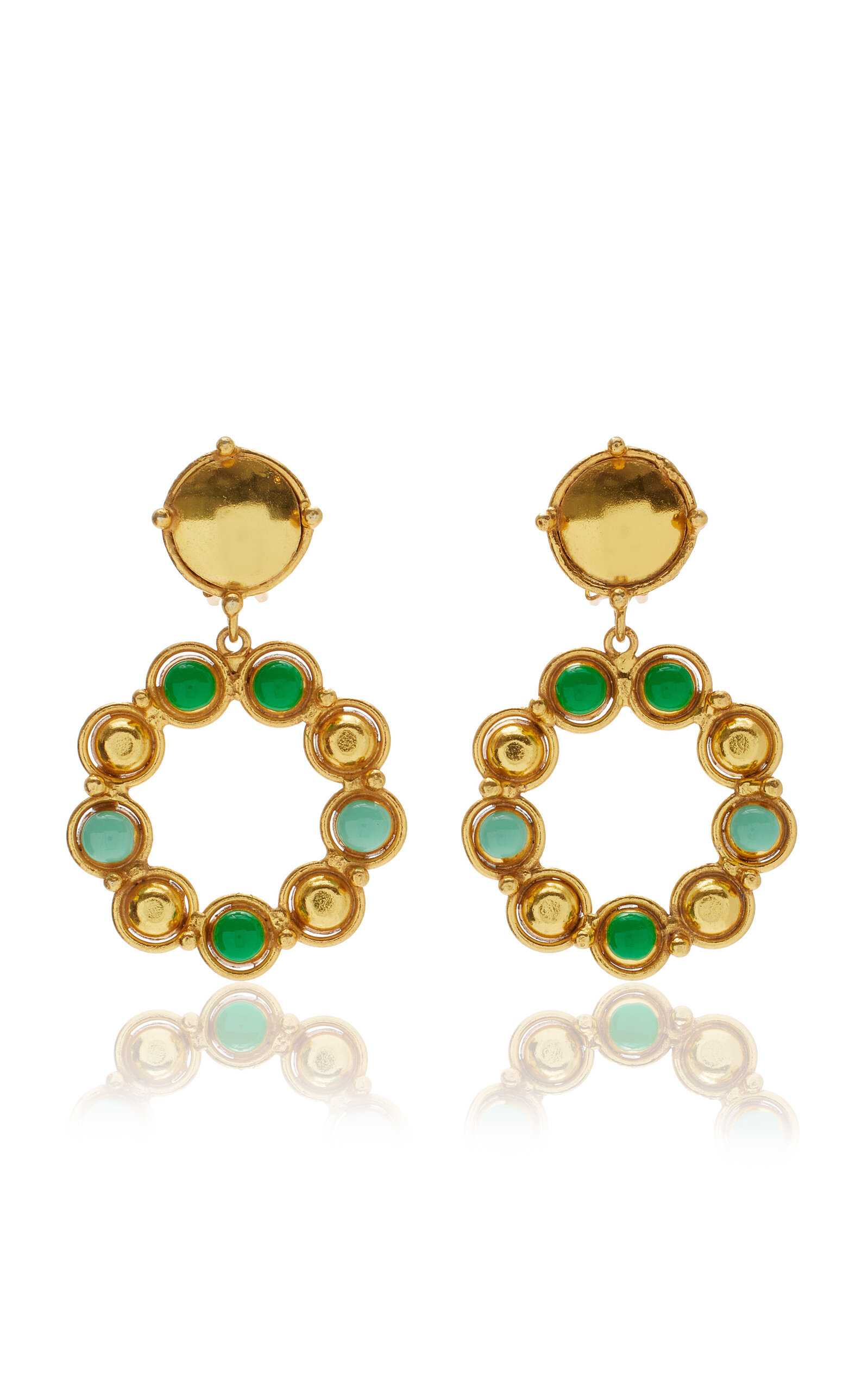 Sylvia Toledano Flower Candies 22k Gold-plated And Enamel Earrings In Green