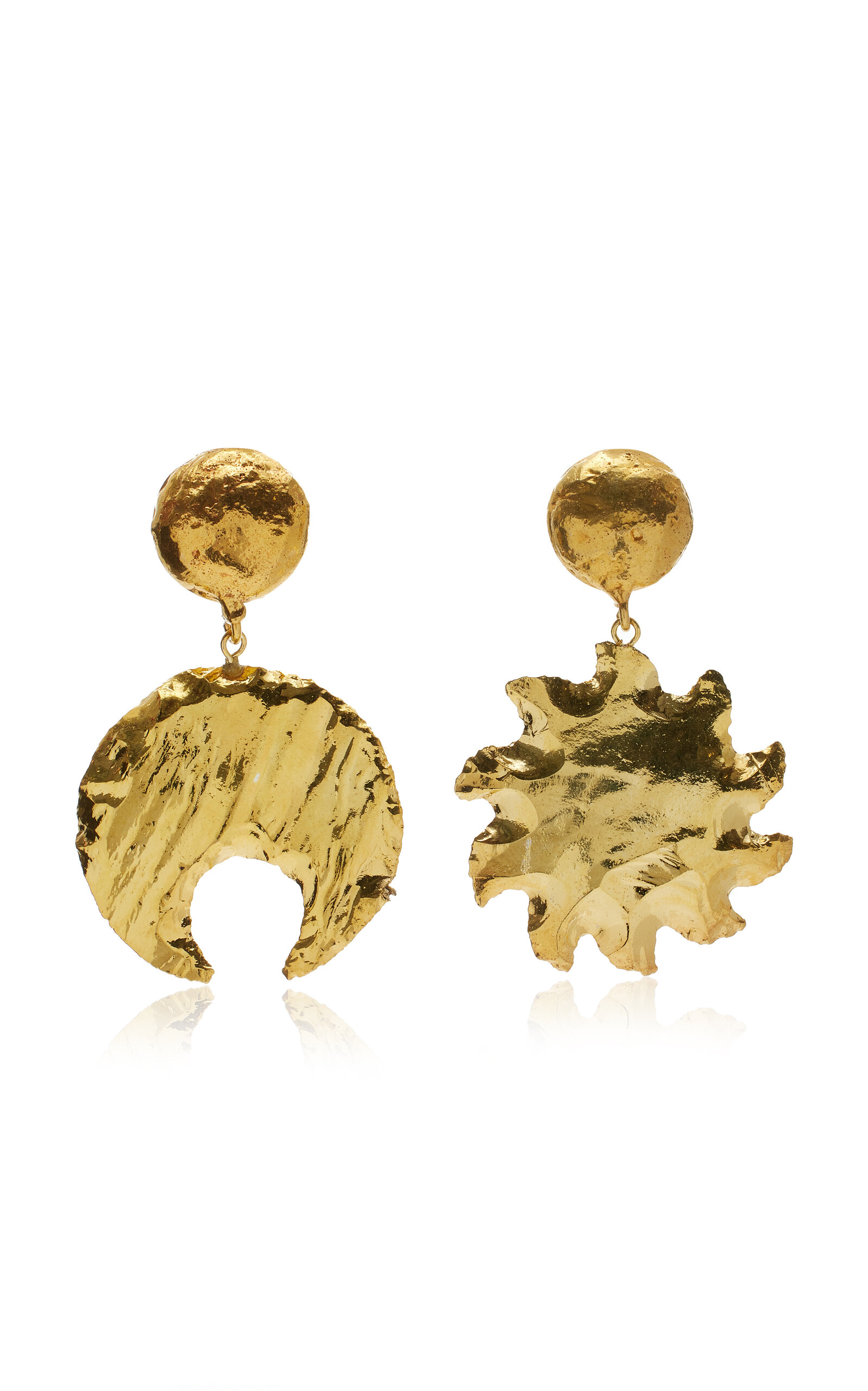 Sylvia Toledano Sol Y Luna 22k Gold-plated Earrings In Gold