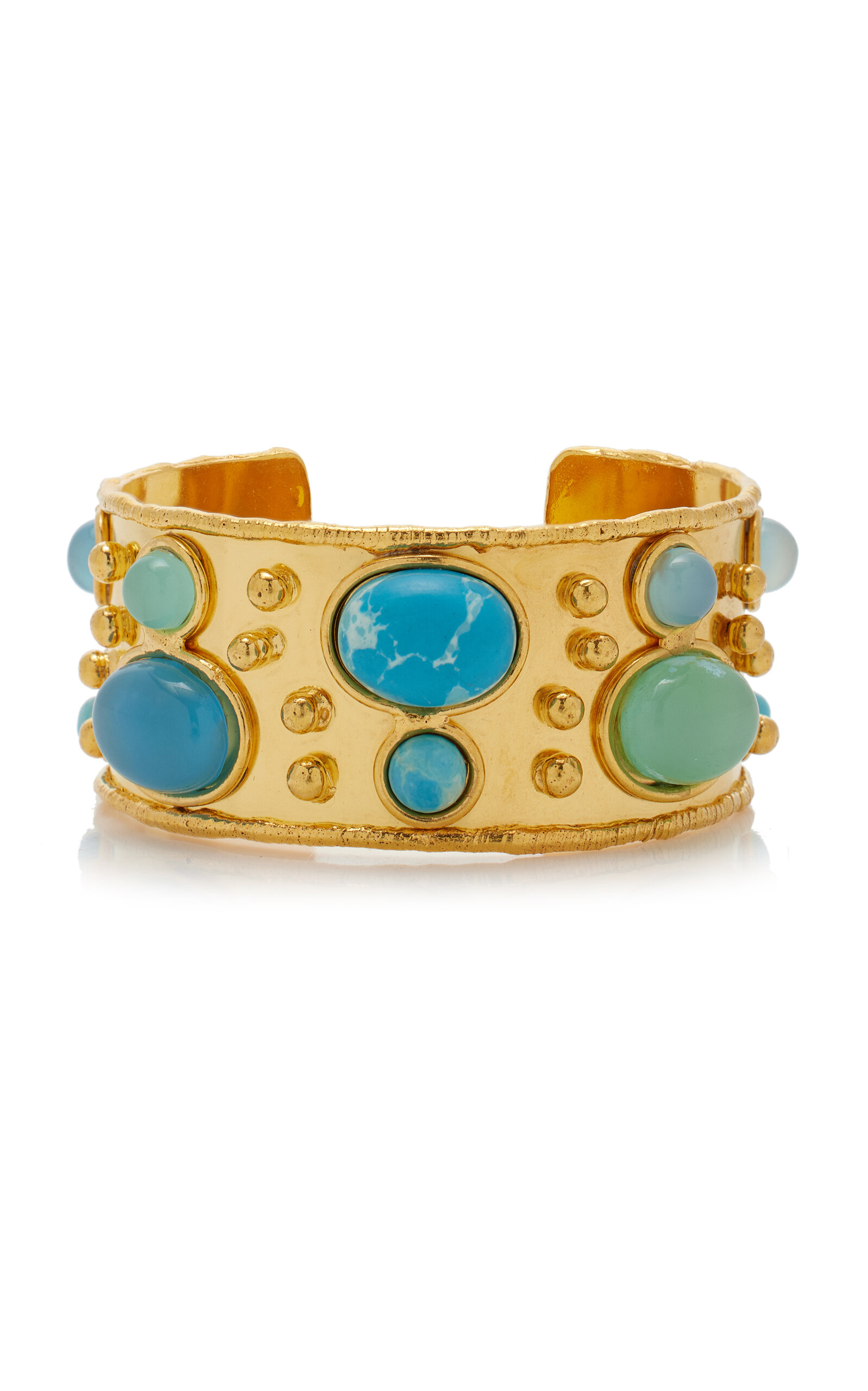 Shop Sylvia Toledano Byzantine 22k Gold-plated Multi-stone Cuff In Blue