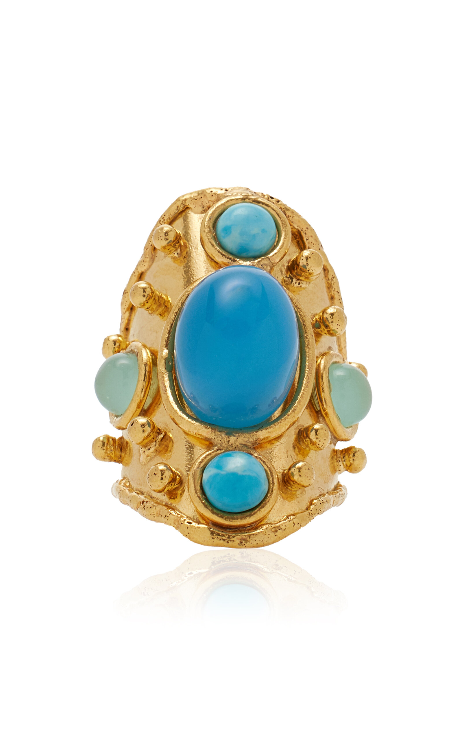 Sylvia Toledano Byzance 22k Gold-plated Multi-stone Ring In Blue