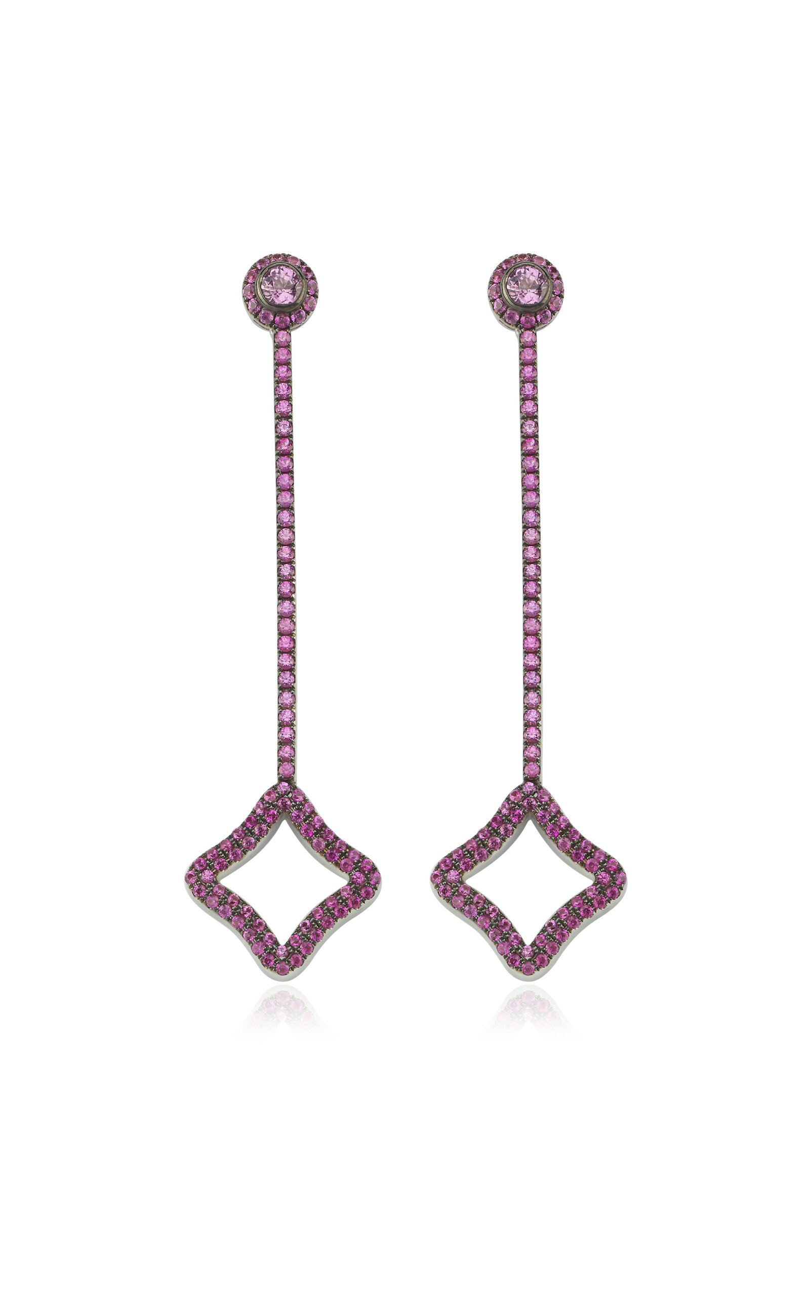 Danielle Marks Women's 18K White Gold And Pink Sapphire Allure Drop Earrings