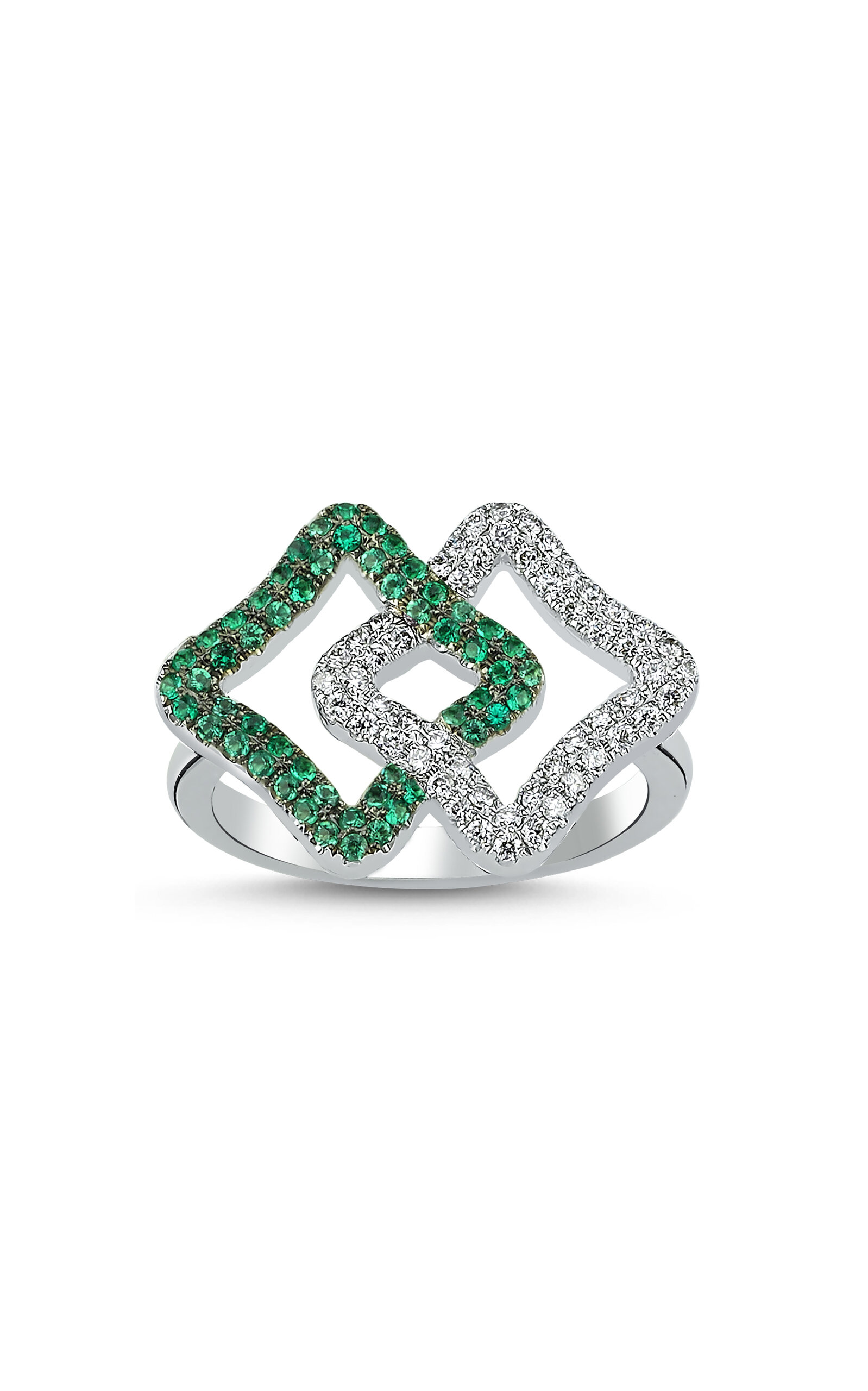 Danielle Marks Women's 18K White Gold Diamond And Tsavorite Intertwined Ring