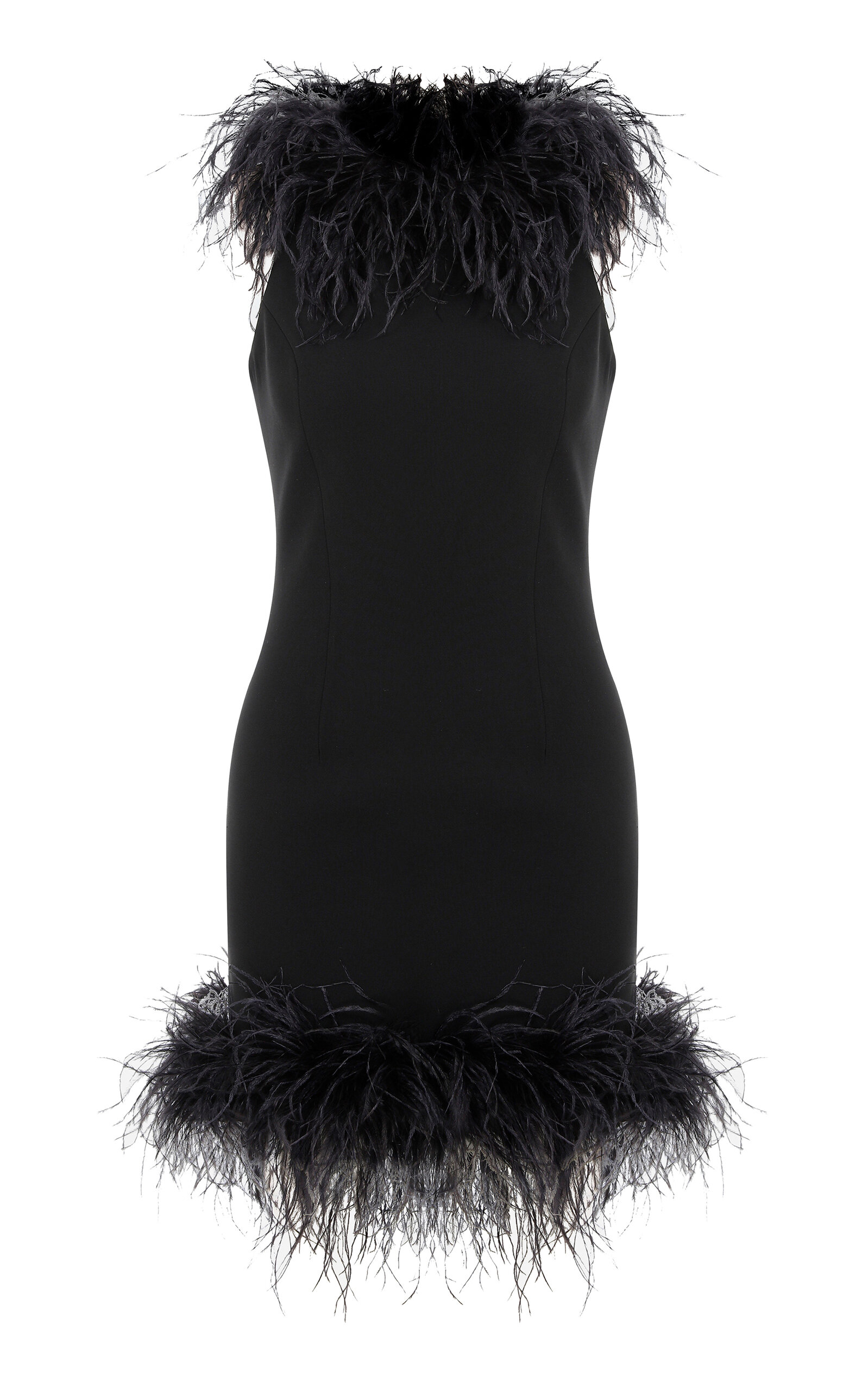 . Puri Feather-Trimmed Mini Dress