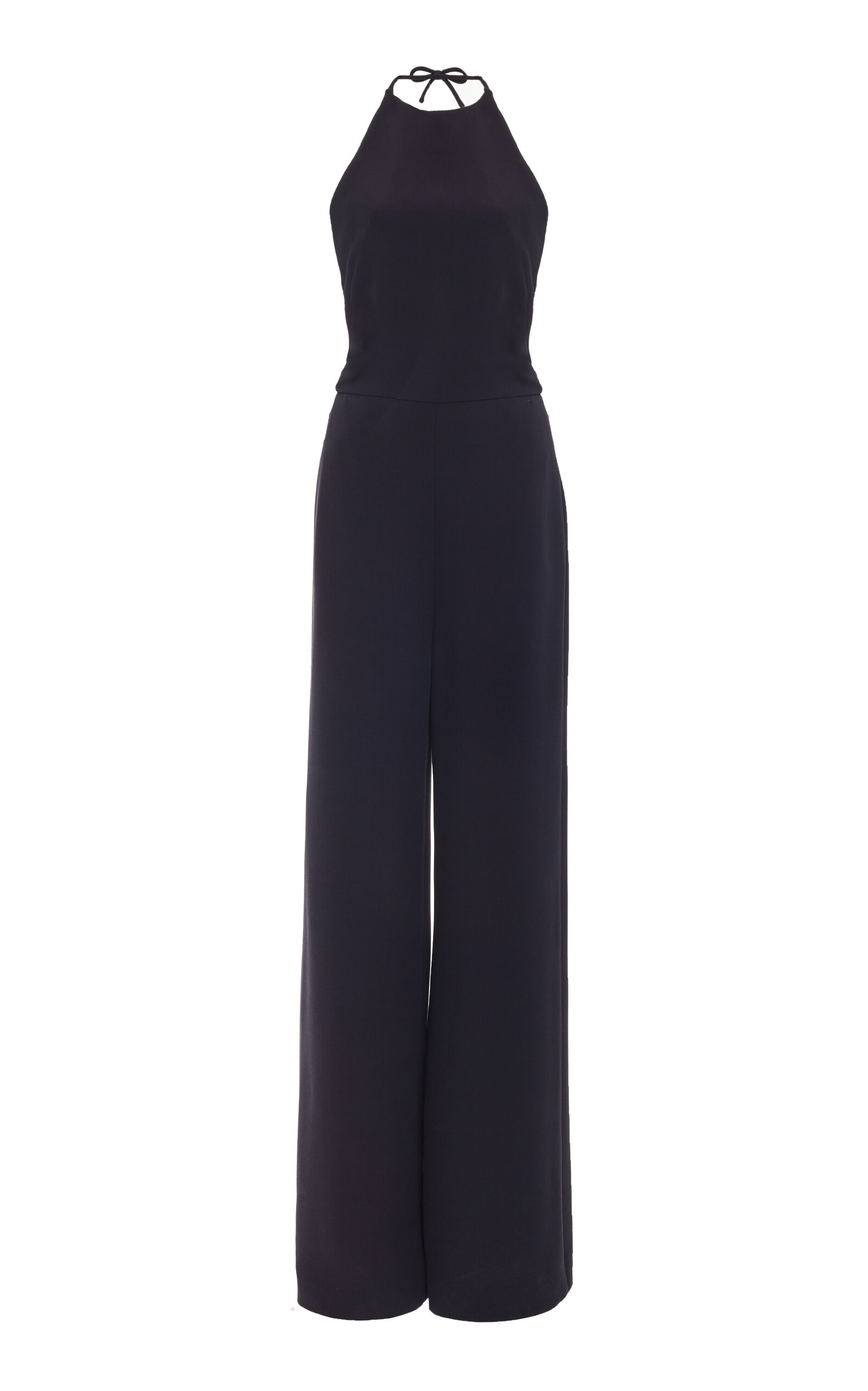 Valentino Silk Cady Wide-leg Jumpsuit In Navy