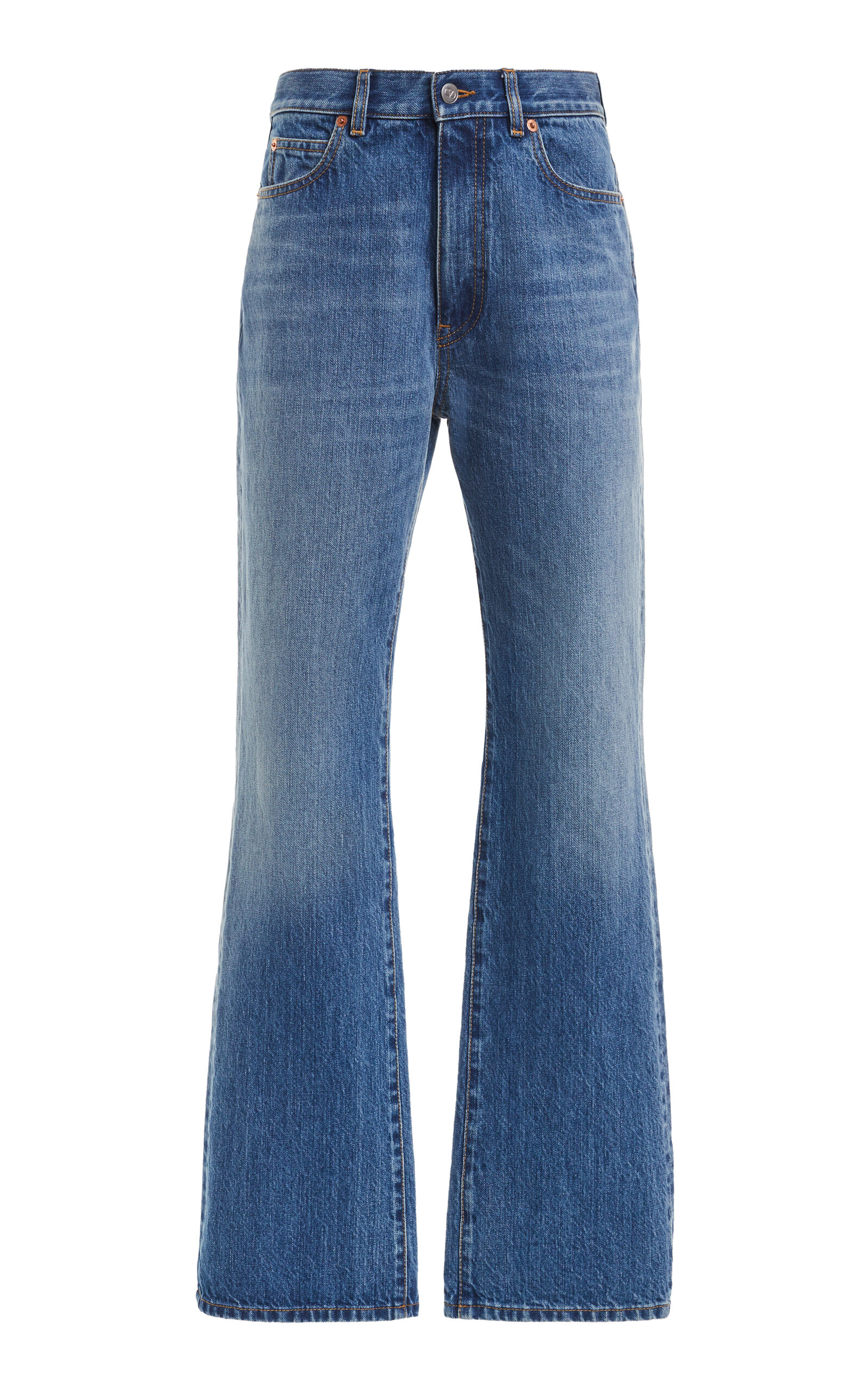Valentino Mid-rise Straight-leg Jeans In Medium Wash