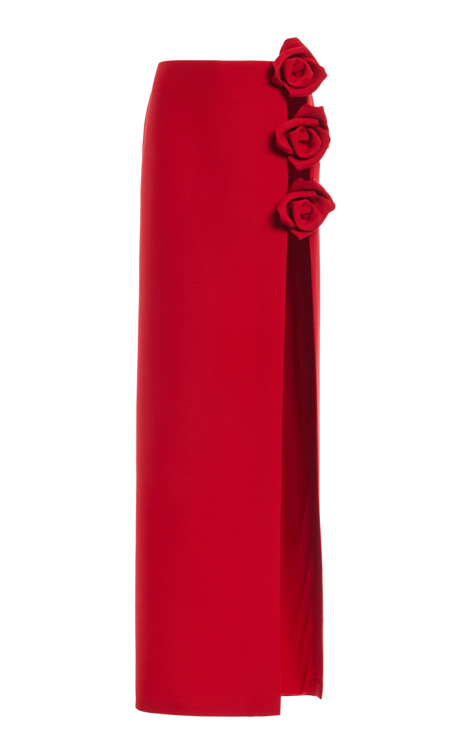 Valentino - Women's Wool-Silk Crepe Maxi Skirt - Red - IT 38 - Moda Operandi