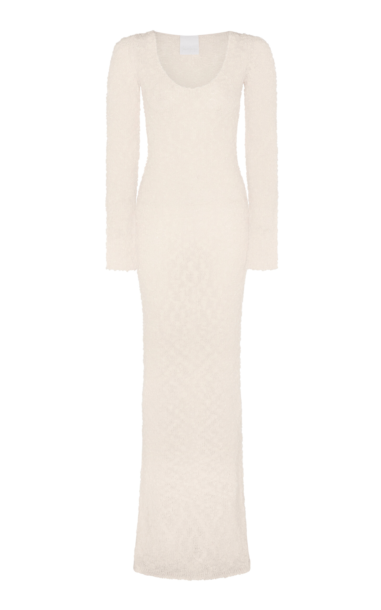 missy empire - skylar gold metallic knit midi dress self-portrait - Gold Metallic Tie Neck Midi Dress main image 0