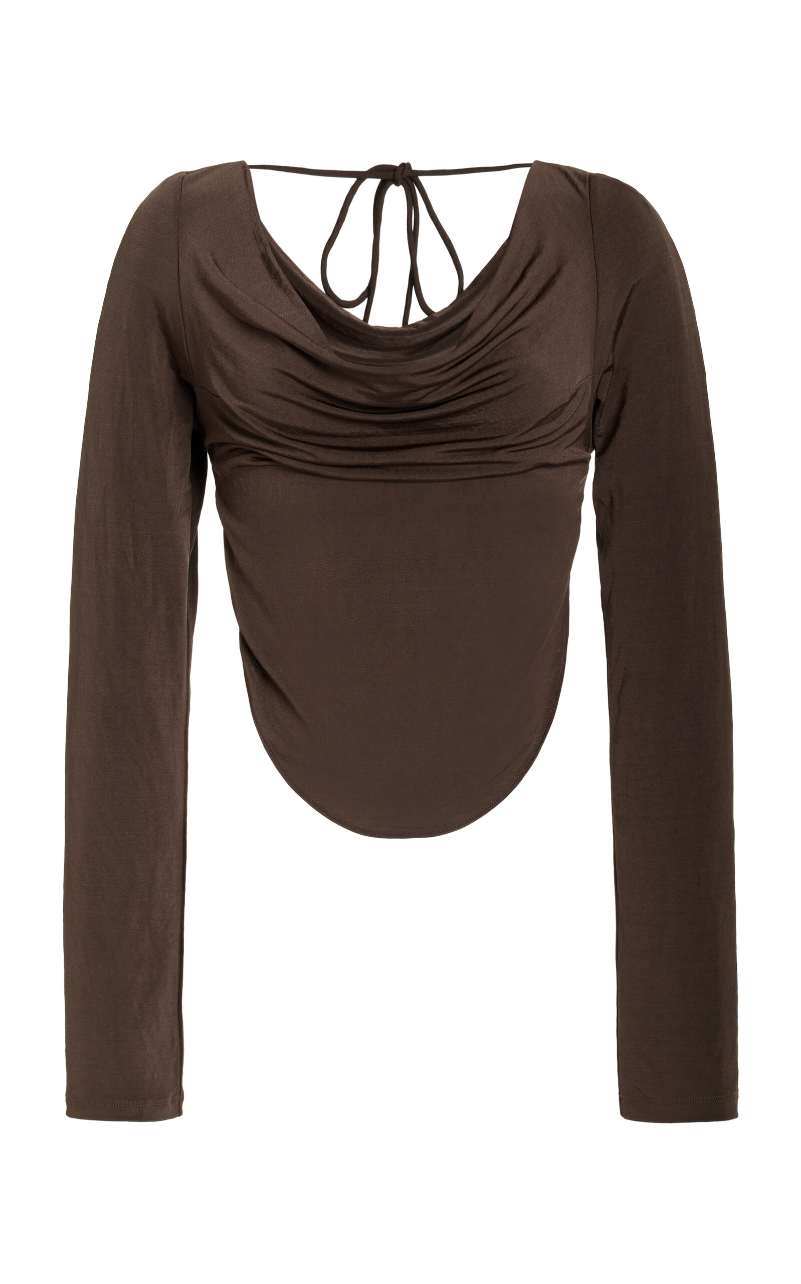 Mirror Palais The Hooded Cowl Top - Brown