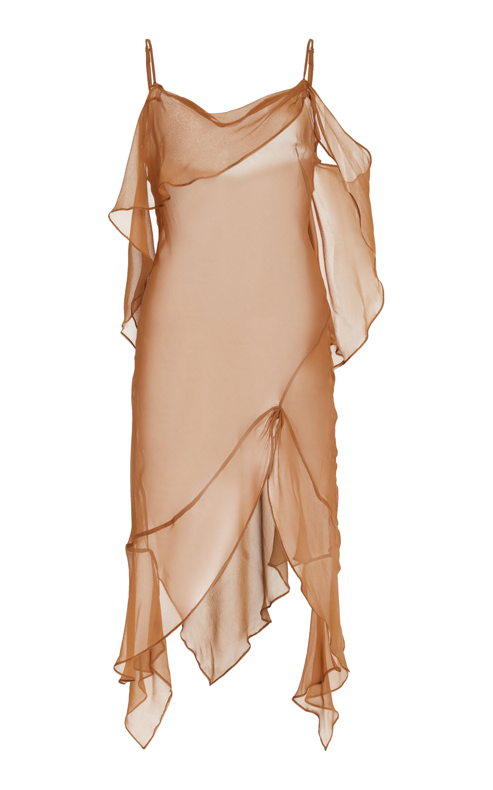 Mirror Palais Baby's Breath Caramel Silk Dress In Brown