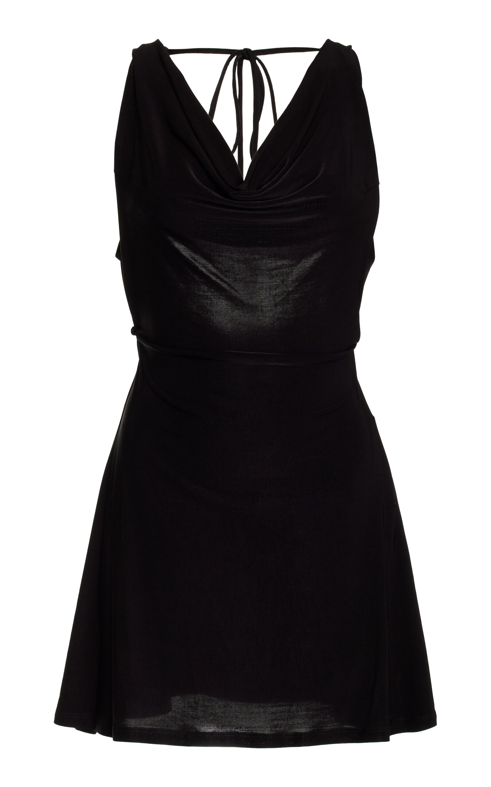 Mirror Palais Cowl Silk Mini Dress In Black | ModeSens