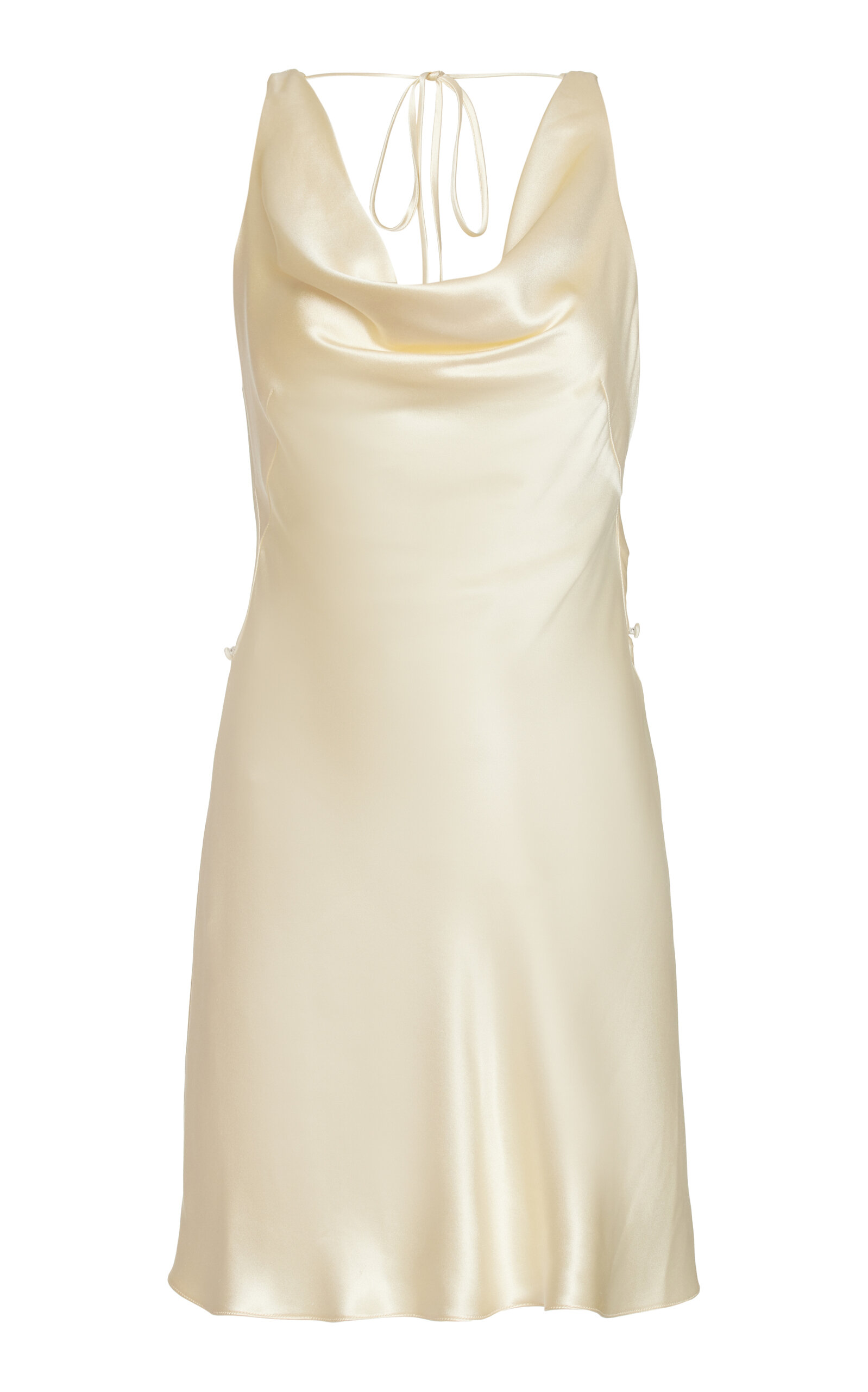 Mirror Palais Cowl Mini Dress In Ivory