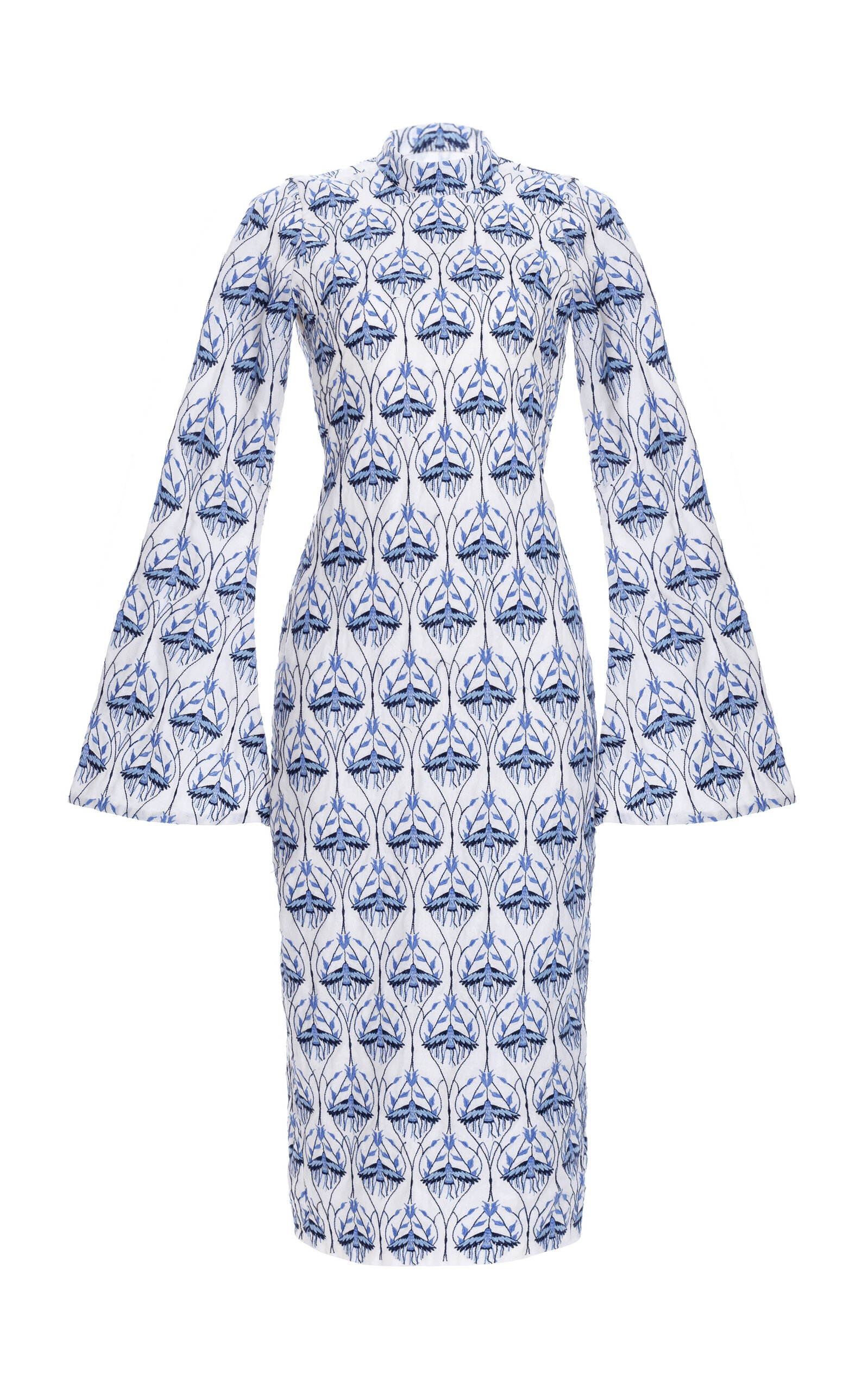 Agua By Agua Bendita Marie Special Pieces Linen Midi Dress In Print