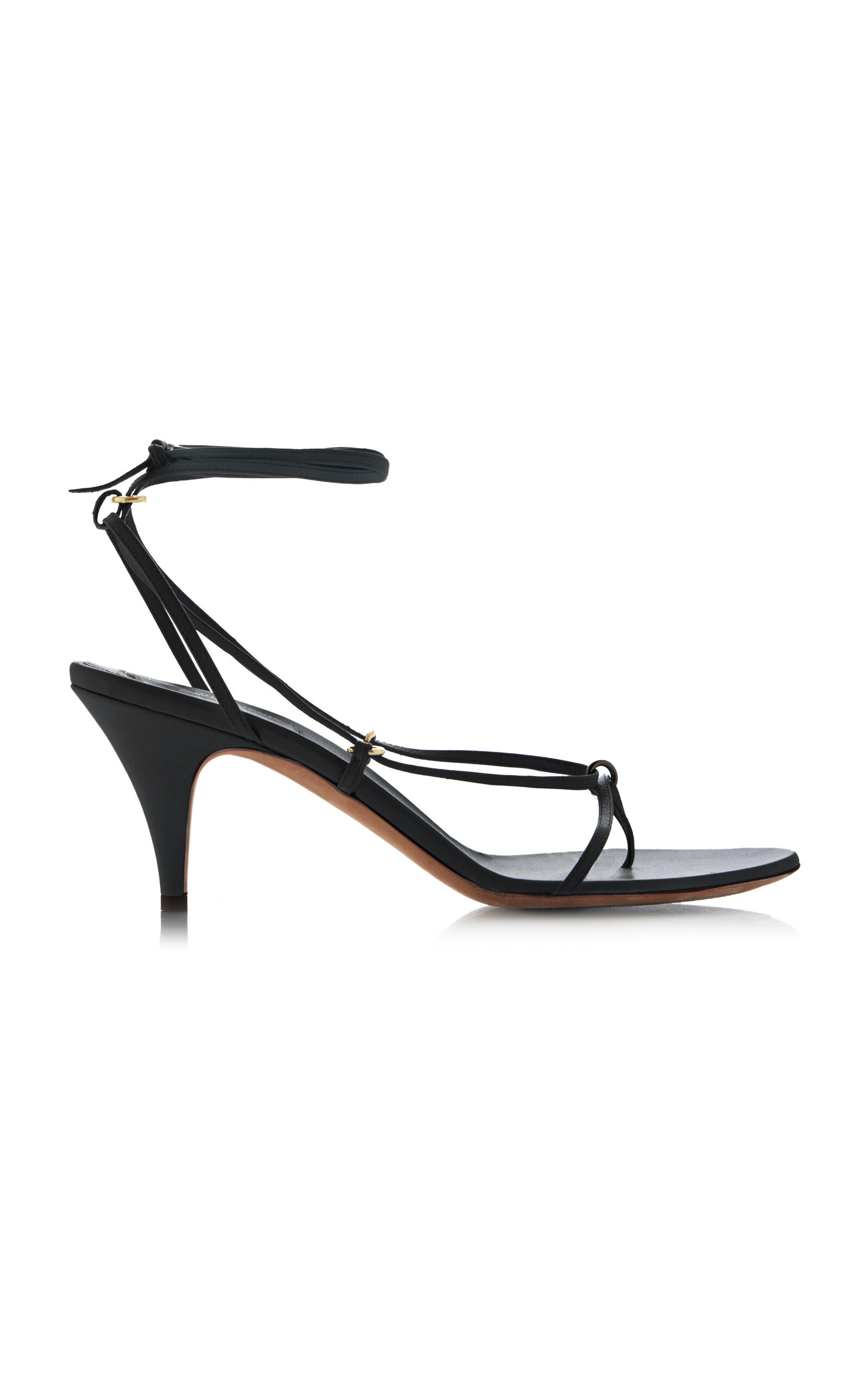 Khaite 75mm Marion Leather Sandals In Black