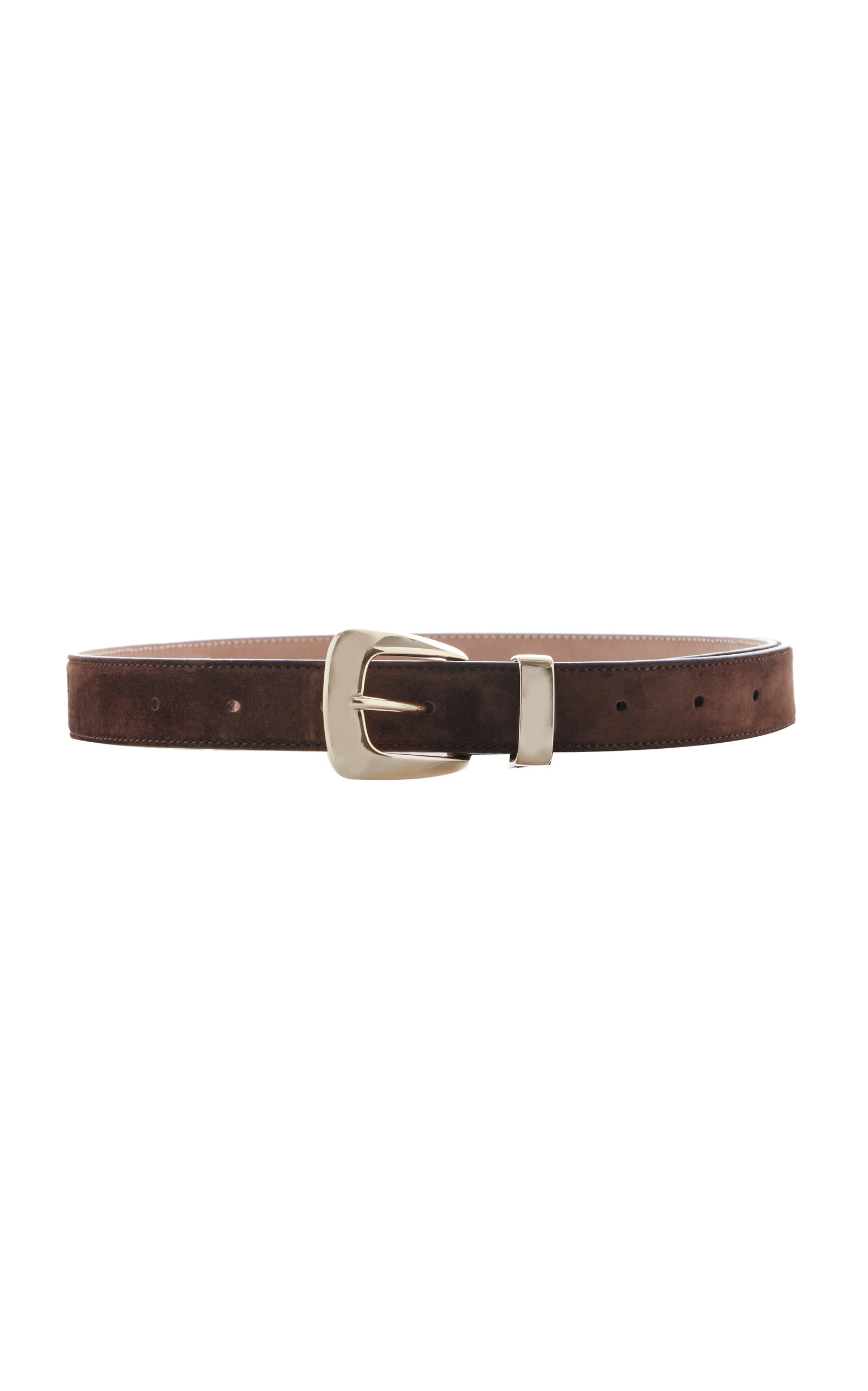 Khaite Gold Buckle Benny Belt In Brown