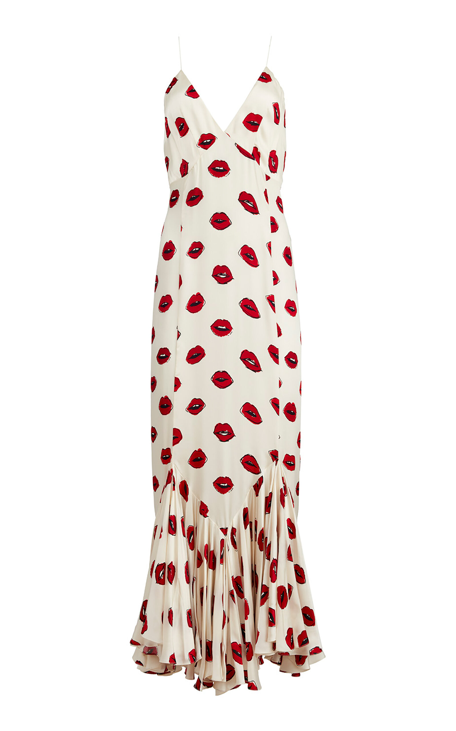 Khaite Candita Scarf-detailed Printed Twill Maxi Dress In Red