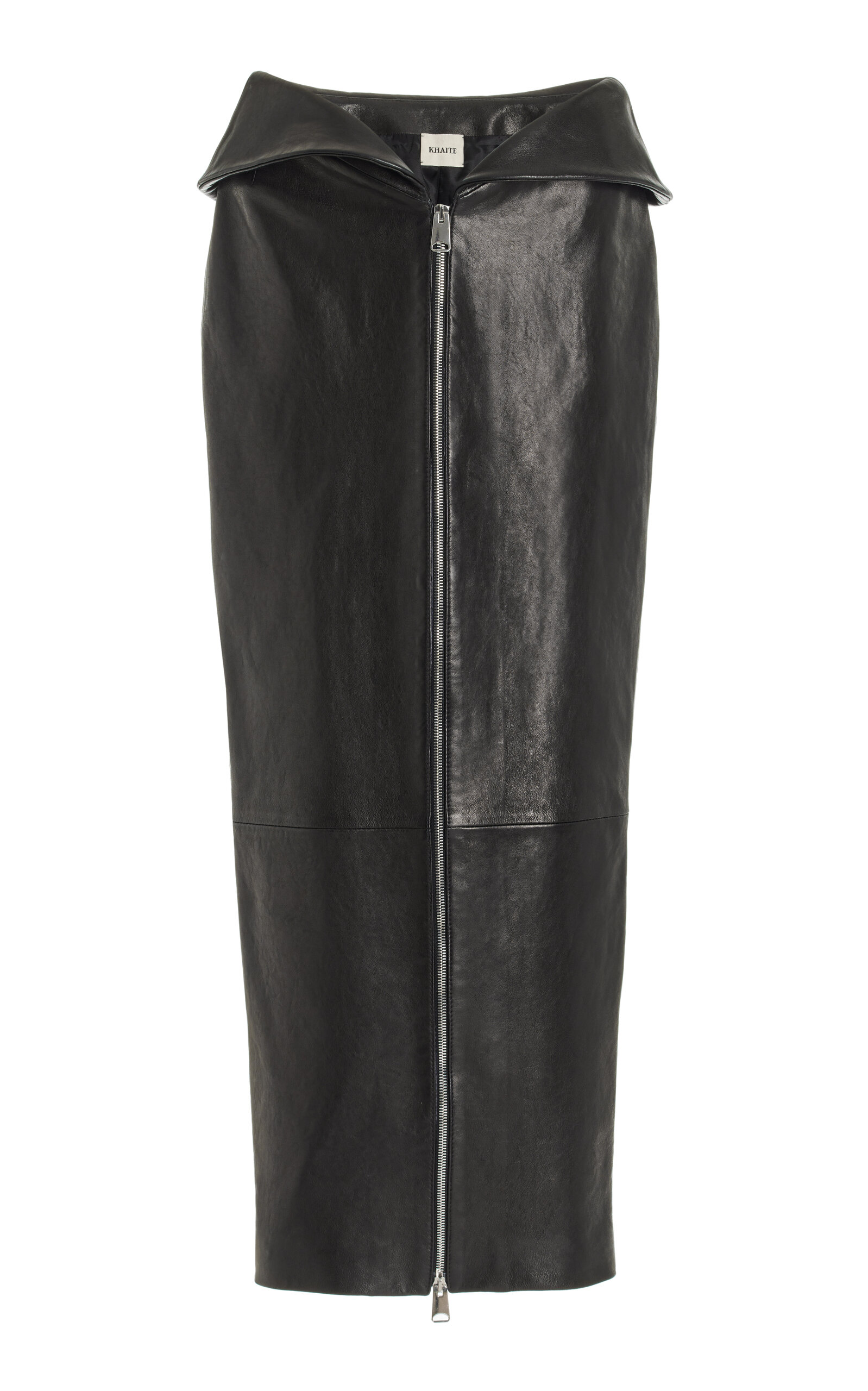 Shop Khaite Pepita Leather Skirt In Black