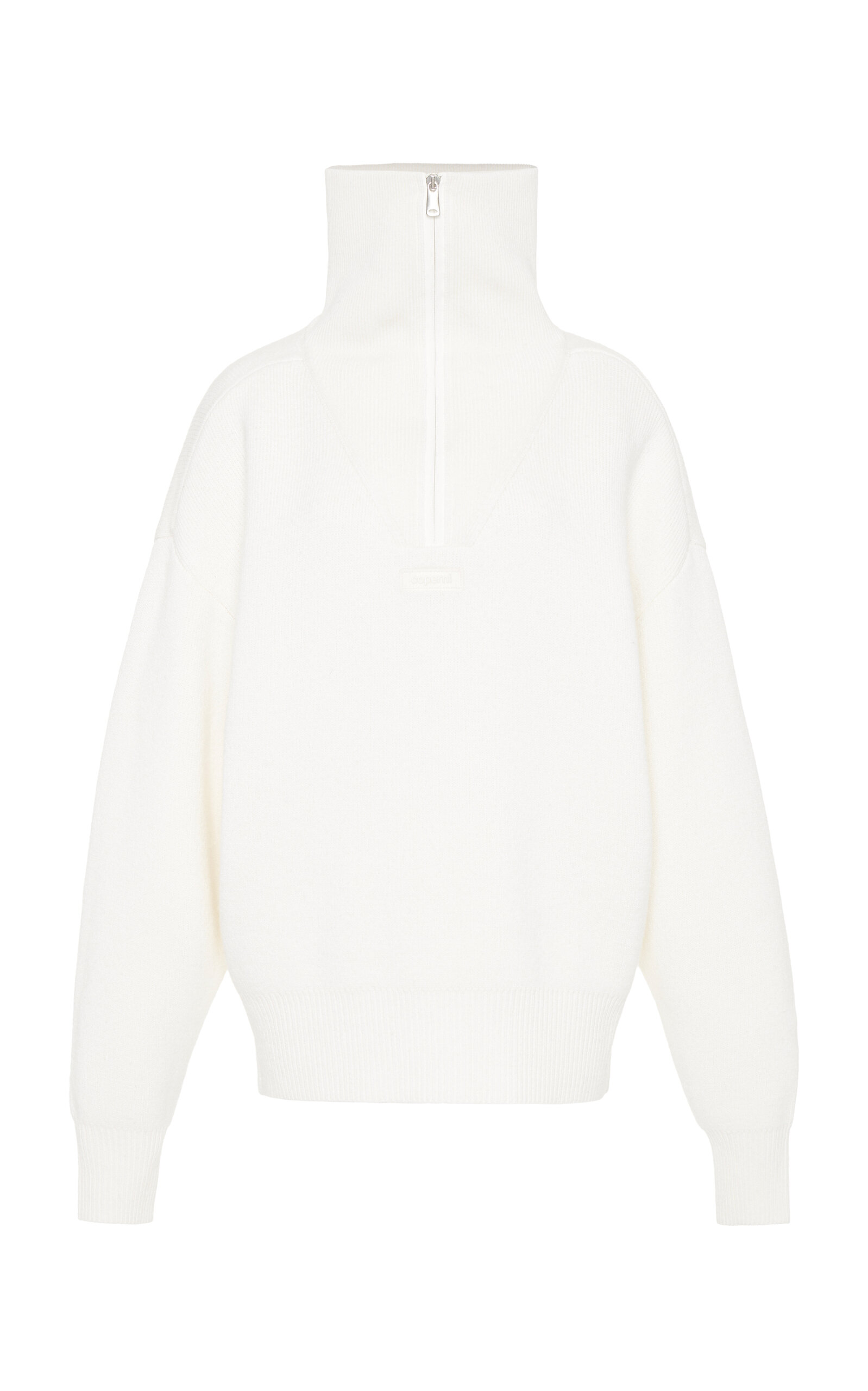 Coperni Wool-blend Half-zip Jumper In White