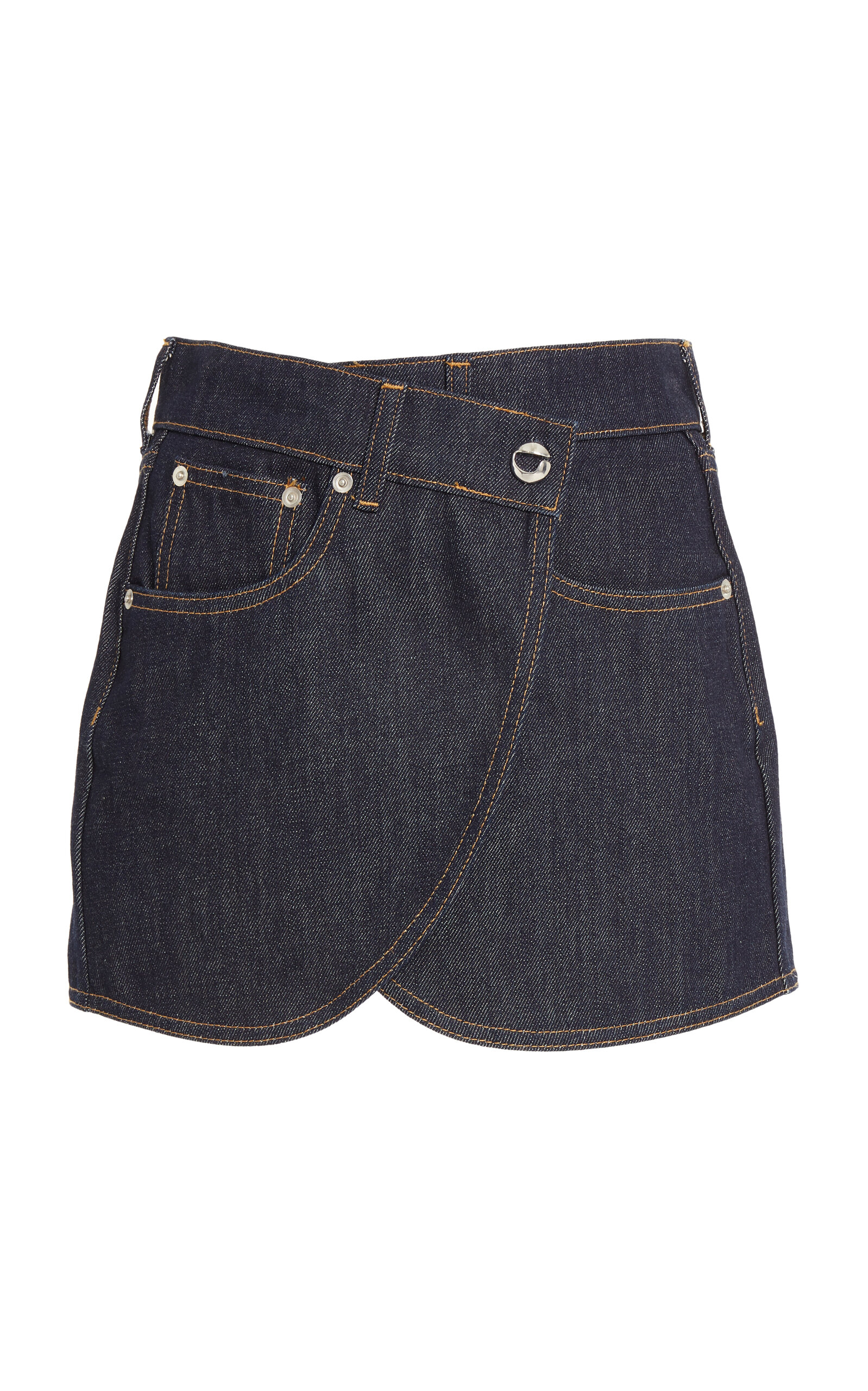 Coperni Denim Wrap Miniskirt In Navy