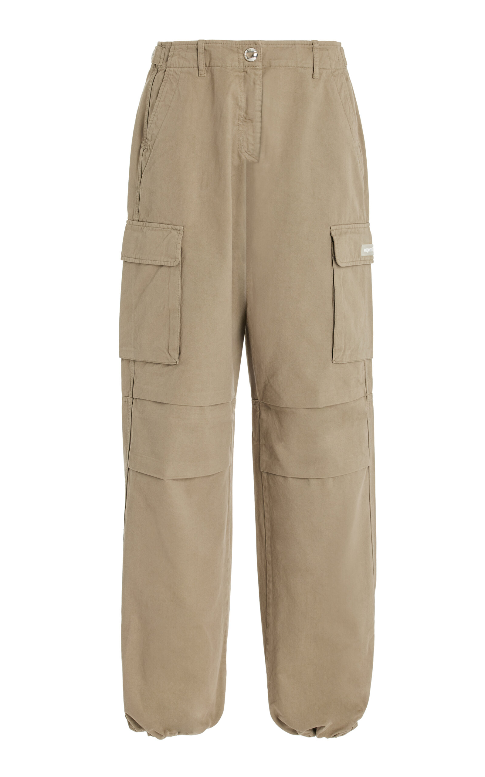 Shop Coperni Cotton Wide-leg Cargo Pants In Neutral