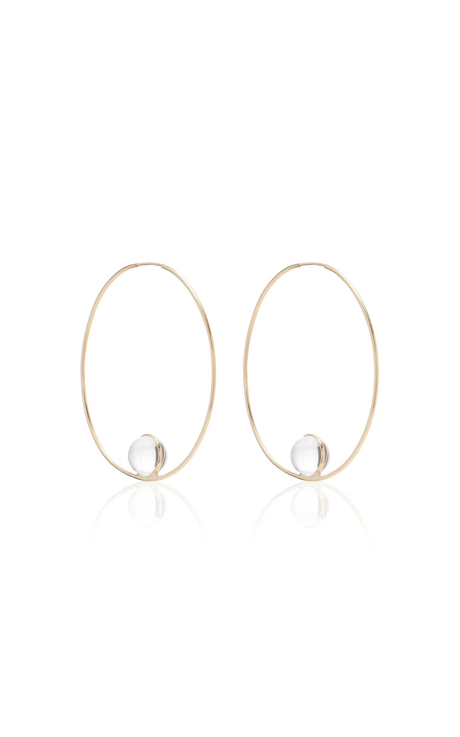 Halo 14K Yellow Gold Quartz Hoop Earrings