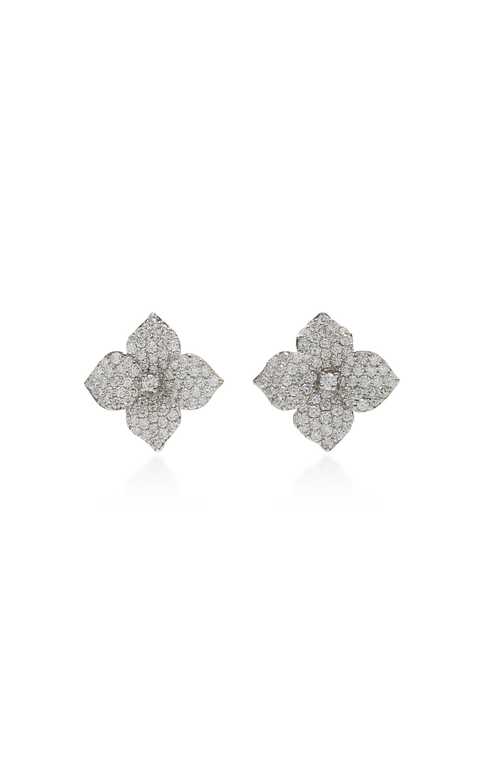 Piranesi Women's 18K Gold Mosaique Small Flower Earring in White Diamond