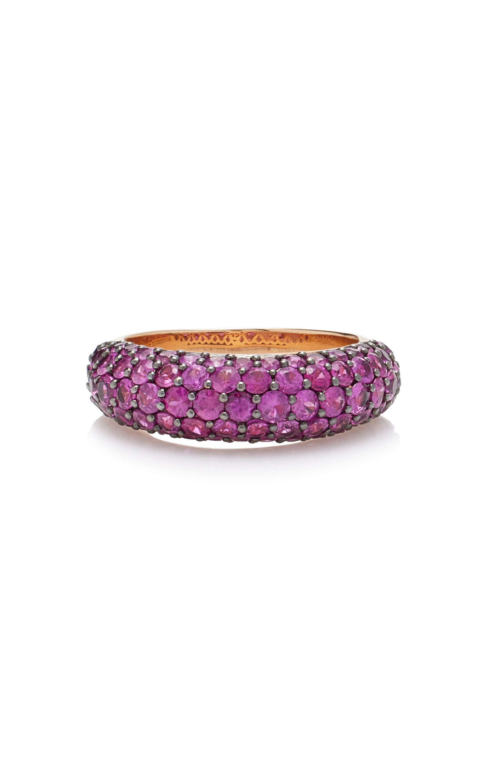 Piranesi Women's 18K Gold Small Dome Ring in Deep Pink Sapphire
