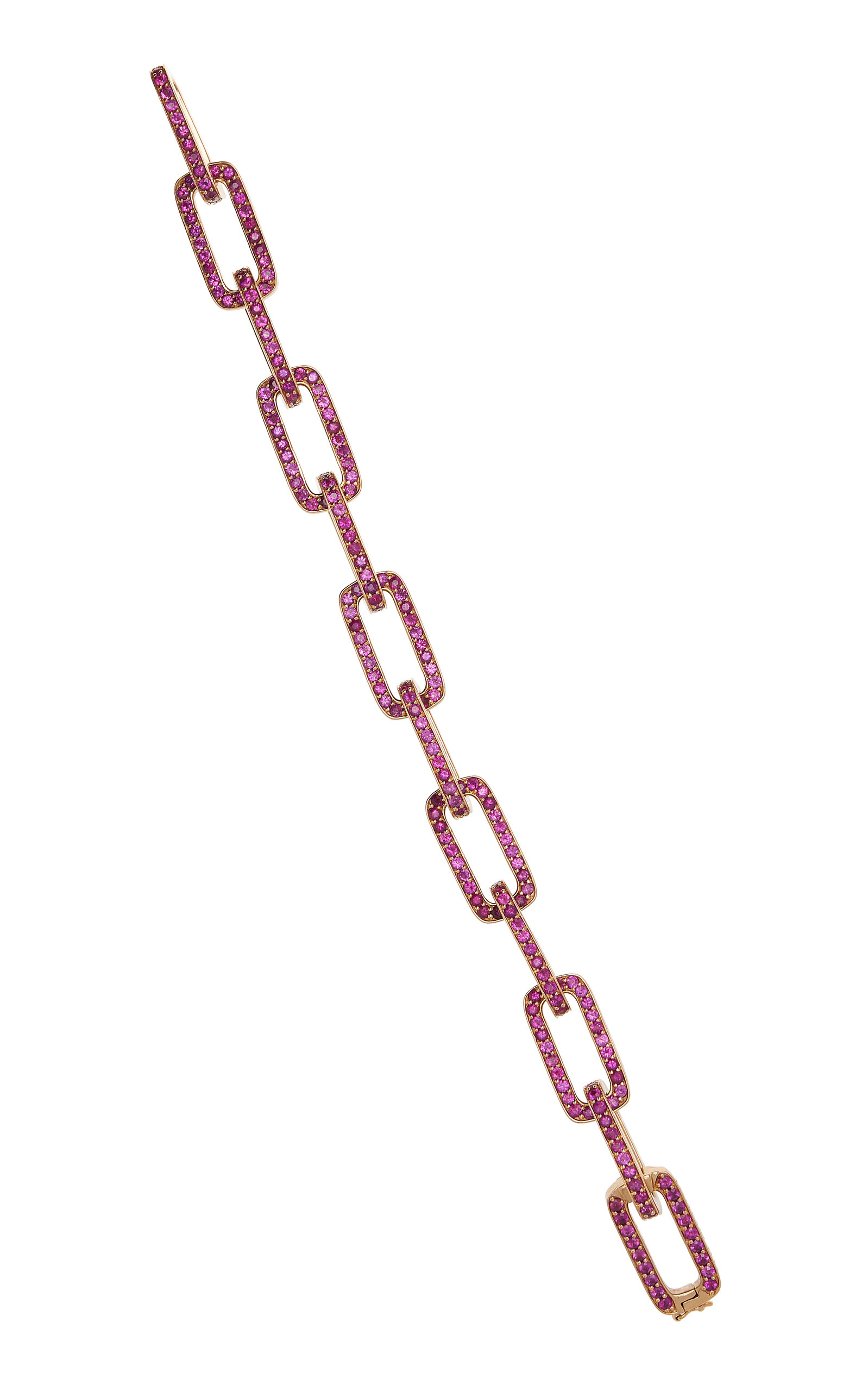 Piranesi Women's 18K Gold Mosaique Link Bracelet in Deep Pink Sapphire
