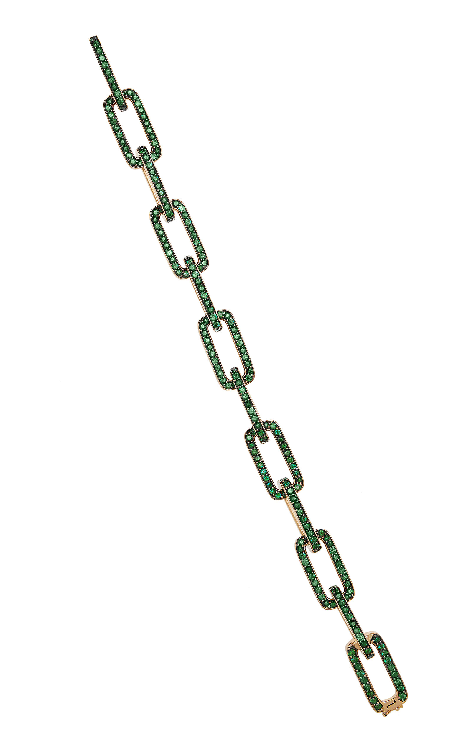 Piranesi Women's 18K Gold Mosaique Link Bracelet in Green Tsavorite