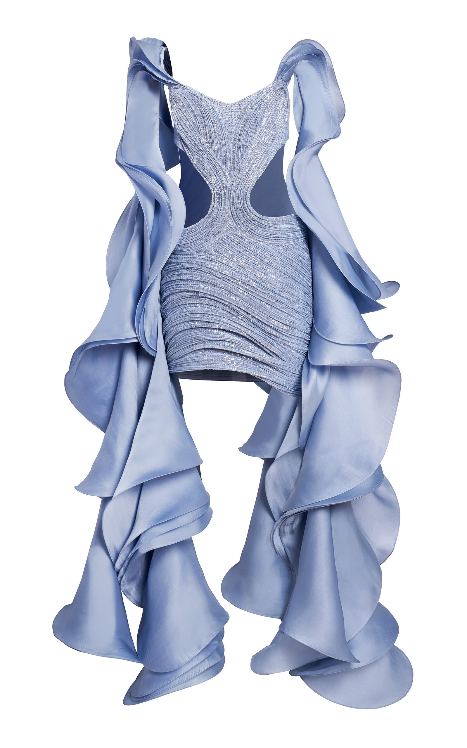 Gaurav Gupta Women's The Sequined Sculpted Mini Dress In Light Blue |  ModeSens