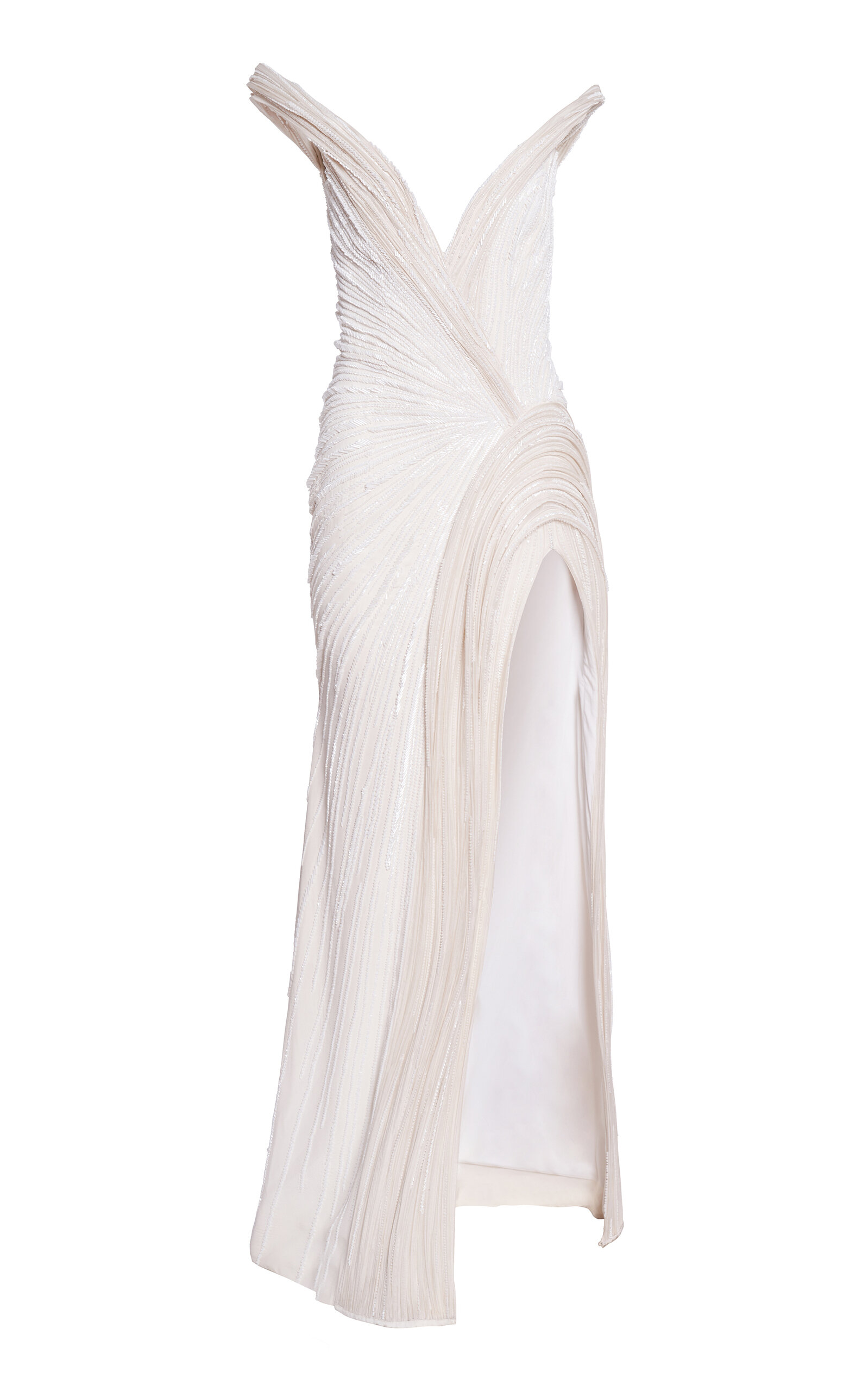Gaurav Gupta The Sculpted Draped Cocktail Gown In White