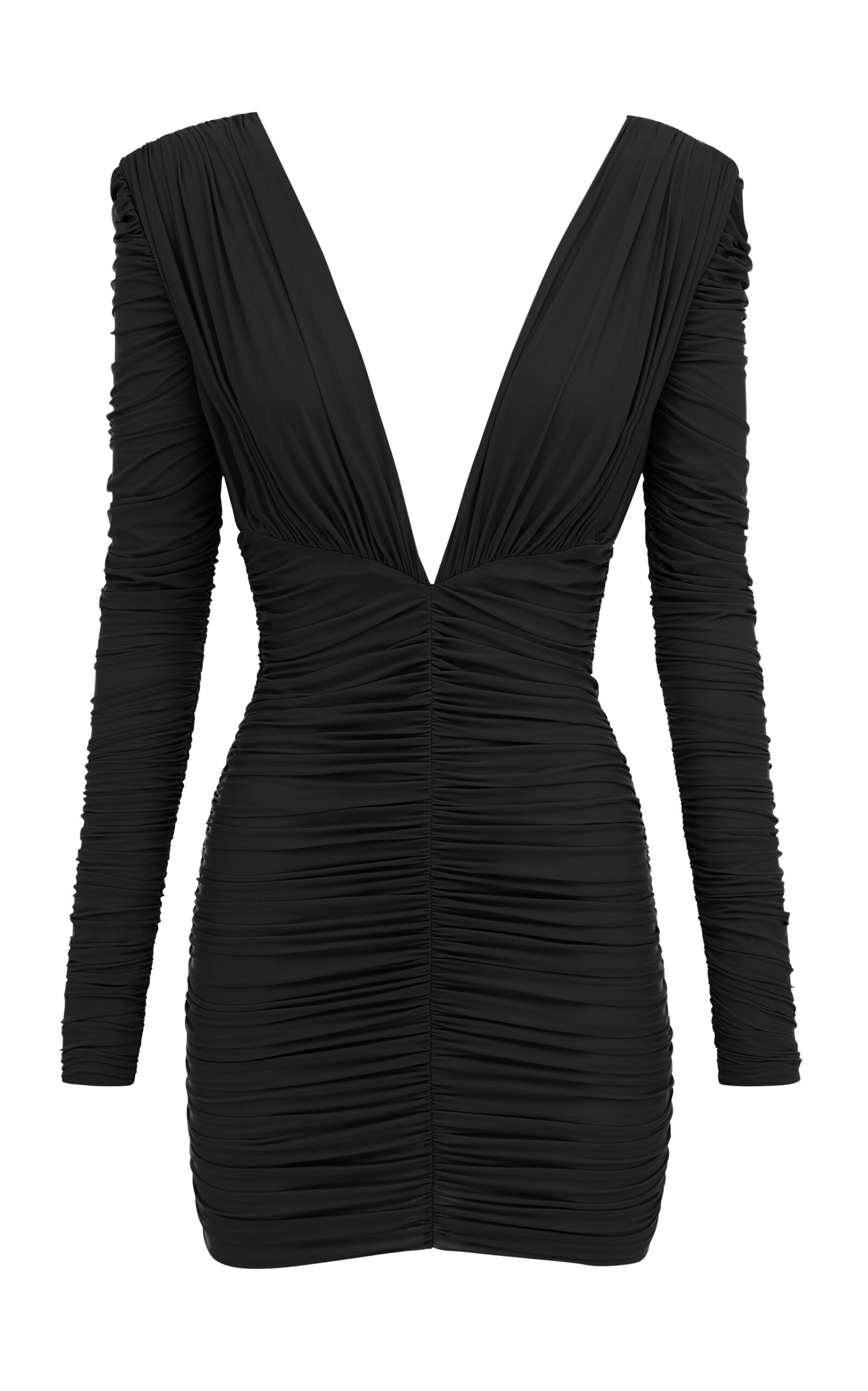 Alex Perry Tatum Ruched Lycra Mini Dress In Black