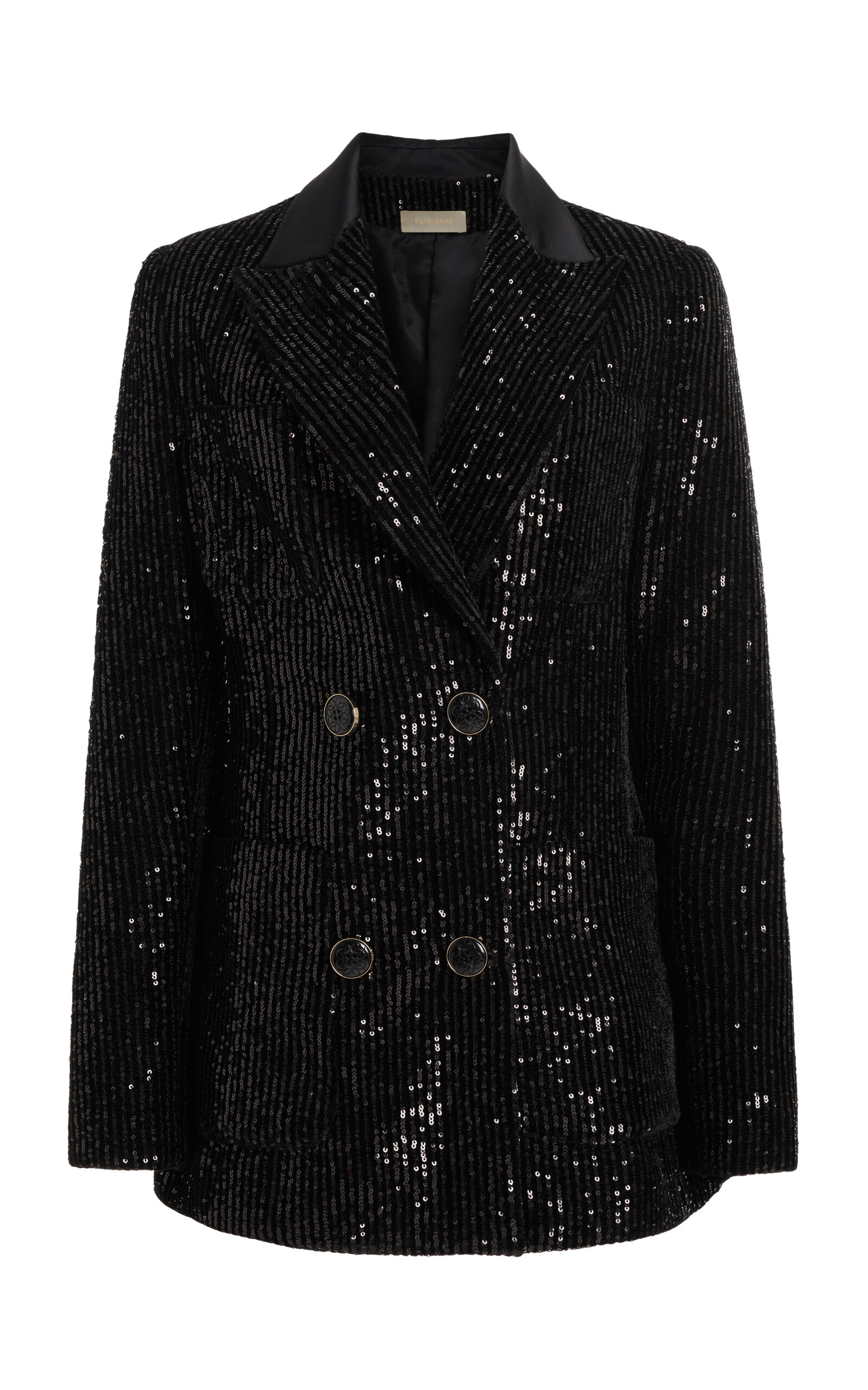 Elie Saab Sequin Velvet Blazer - Black