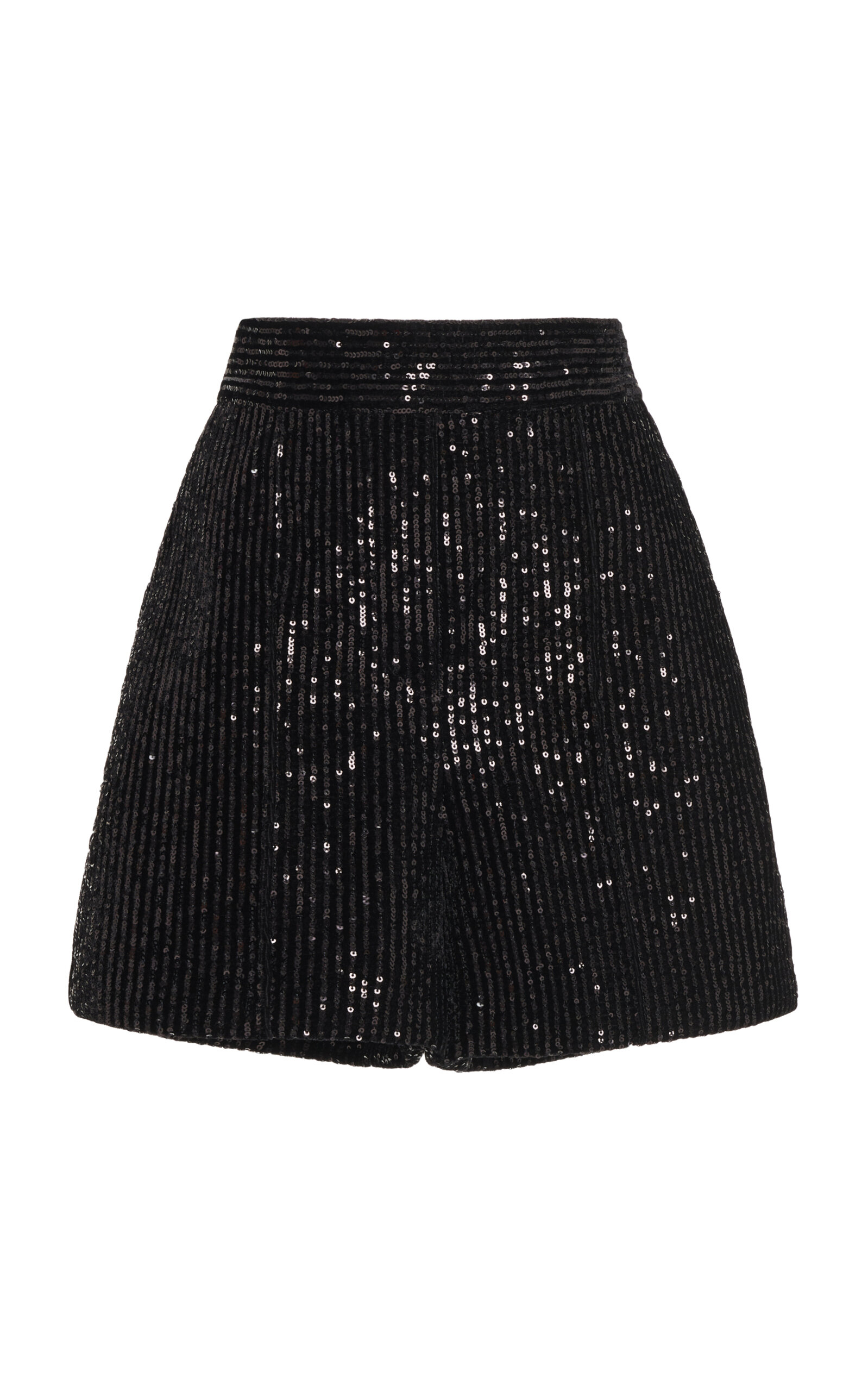 Elie Saab Sequin Velvet Mini Shorts - Black