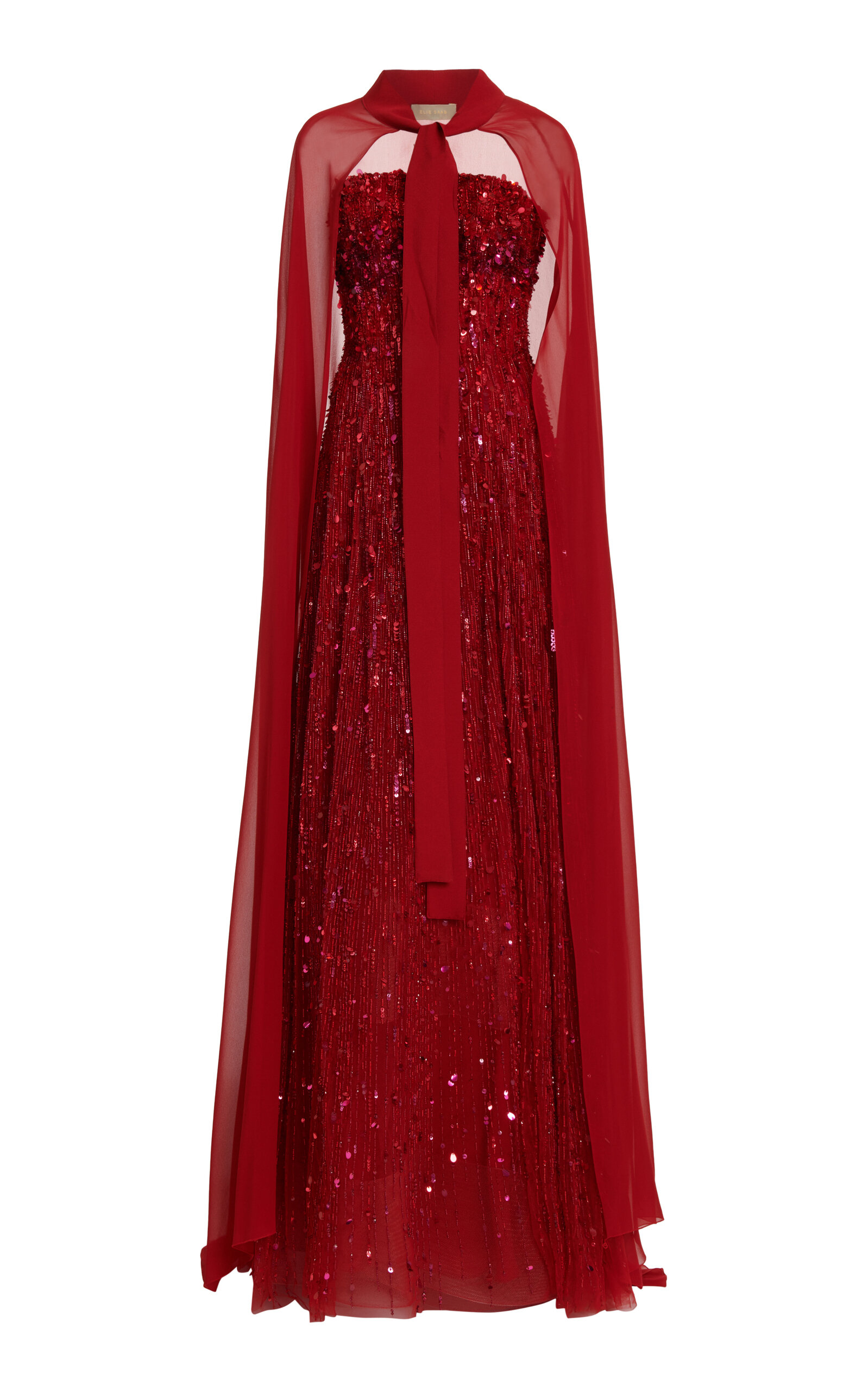 Elie Saab Women's Sequin Tulle Cape Gown In Red | ModeSens Elie Saab Women's Sequin Tulle Cape Gown In Red | ModeSens