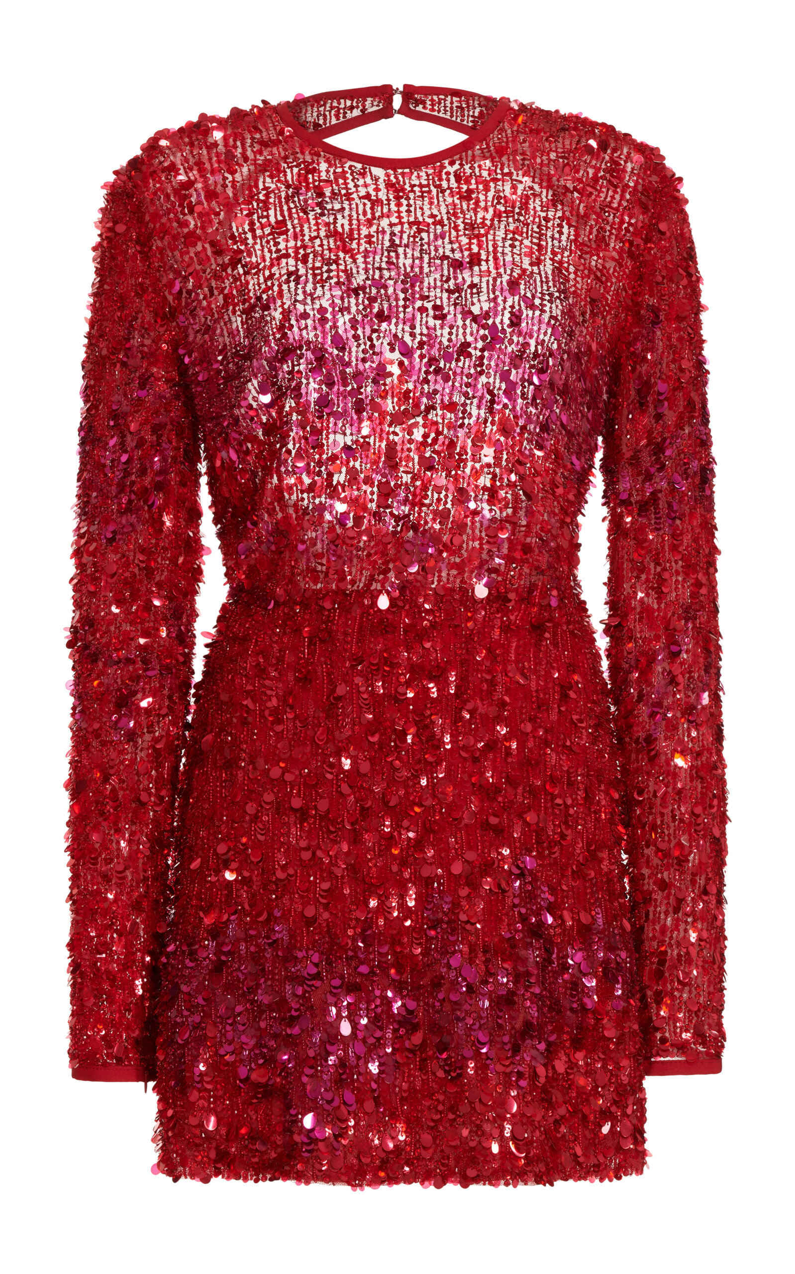 Elie Saab Women's Sequin Tulle Mini Dress In Red | ModeSens