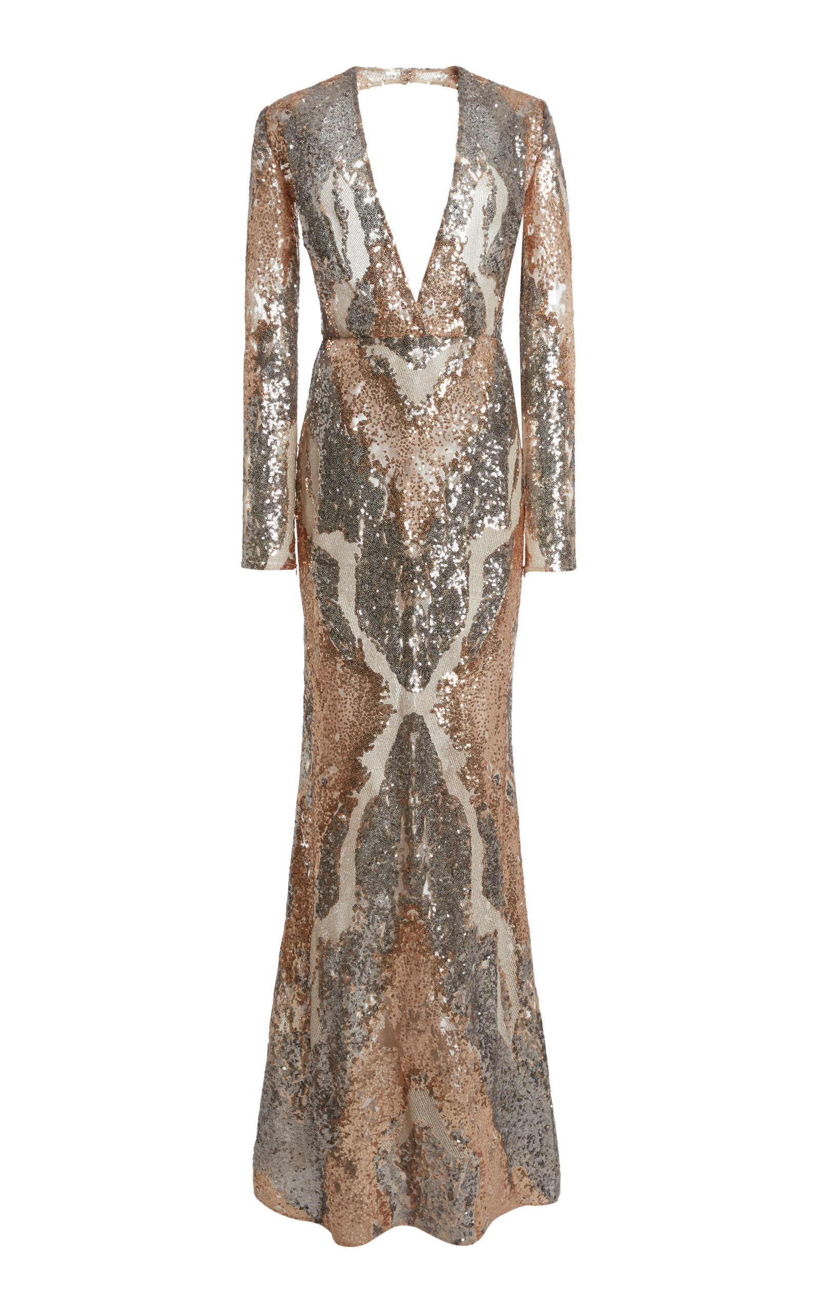 Elie Saab Plunging Sequin Gown In Metallic | ModeSens Elie Saab Plunging Sequin Gown In Metallic | ModeSens
