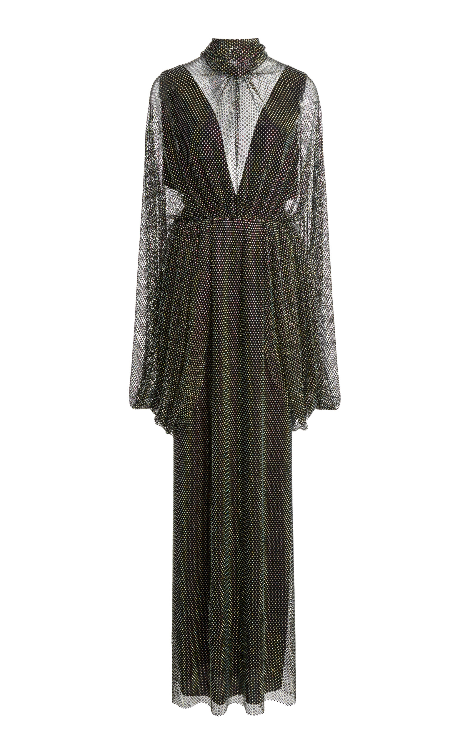 Elie Saab Mesh With Strass Maxi Dress In Multi