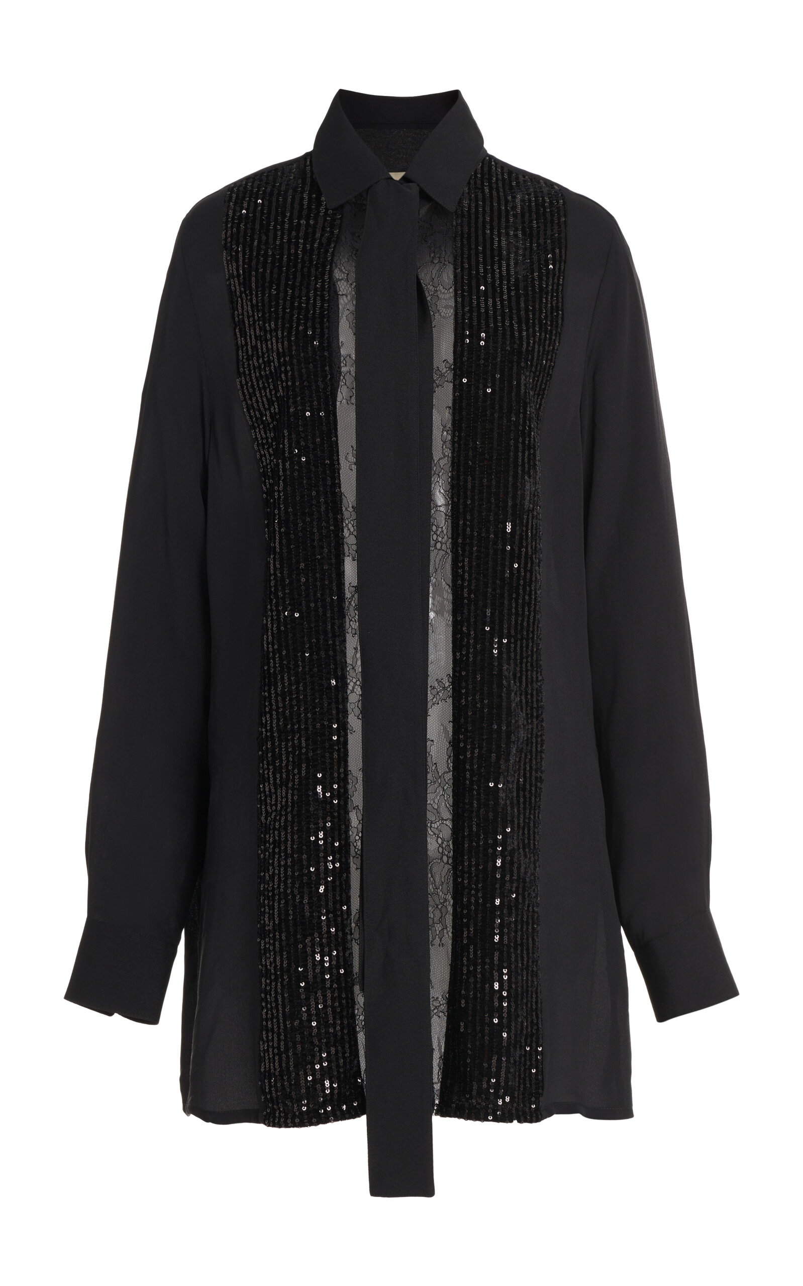 Elie Saab Women's Sequin Velvet Shirt In Black
