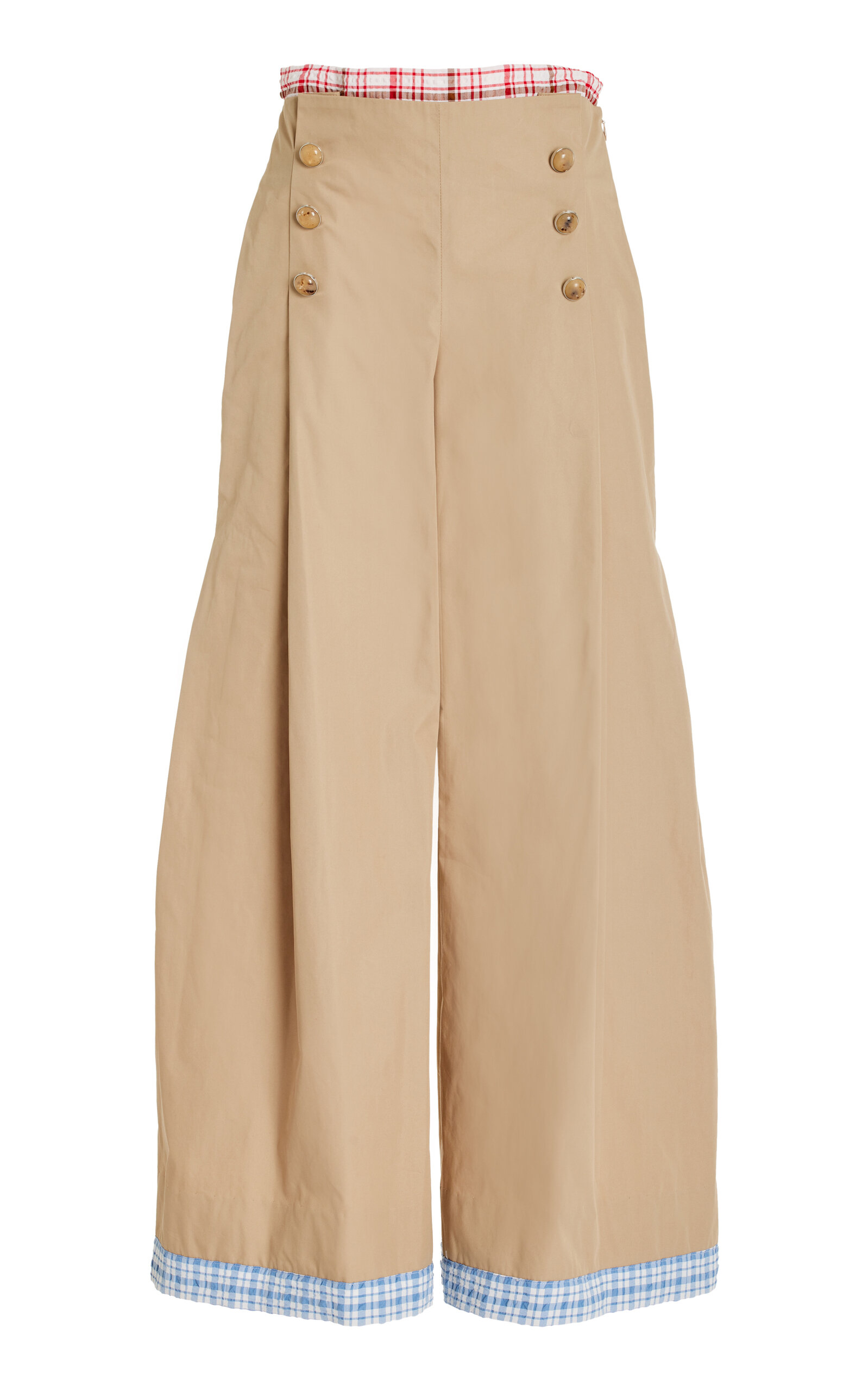 ROSIE ASSOULIN COTTON-BLEND WIDE-LEG SAILOR PANTS