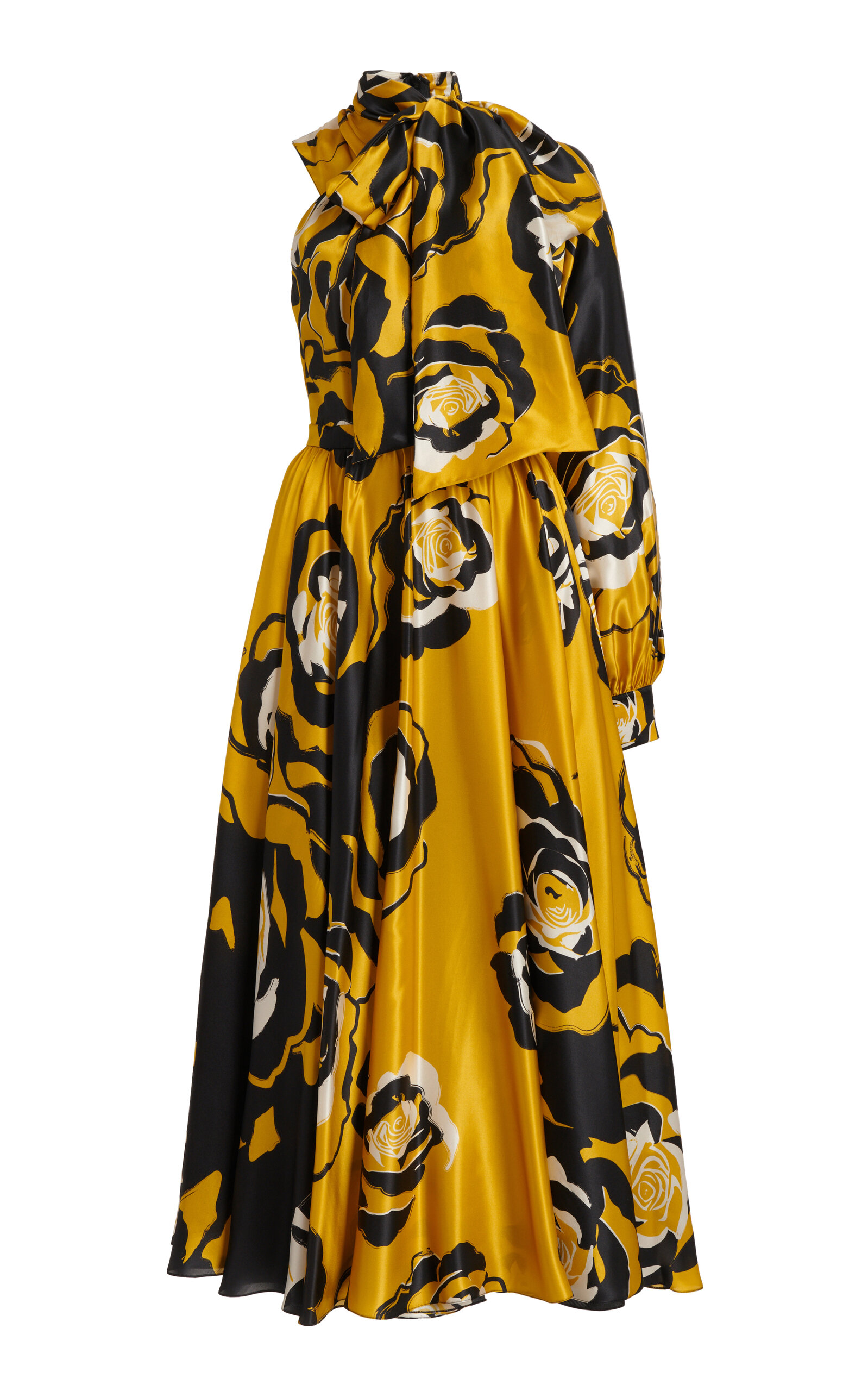 Zuhair Murad Women's Printed Silk Asymmetric Midi Dress | ModeSens