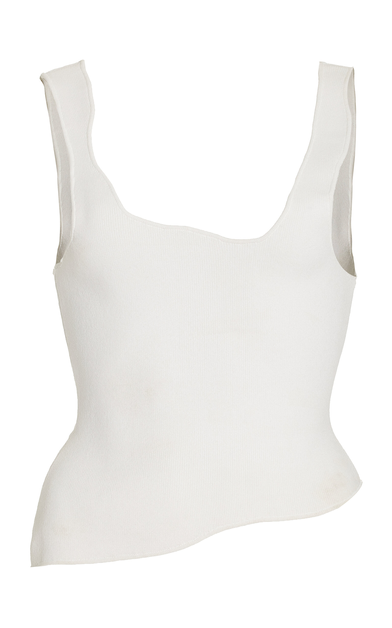 Christopher Esber Encircled Edge Ribbed Tank Top In White