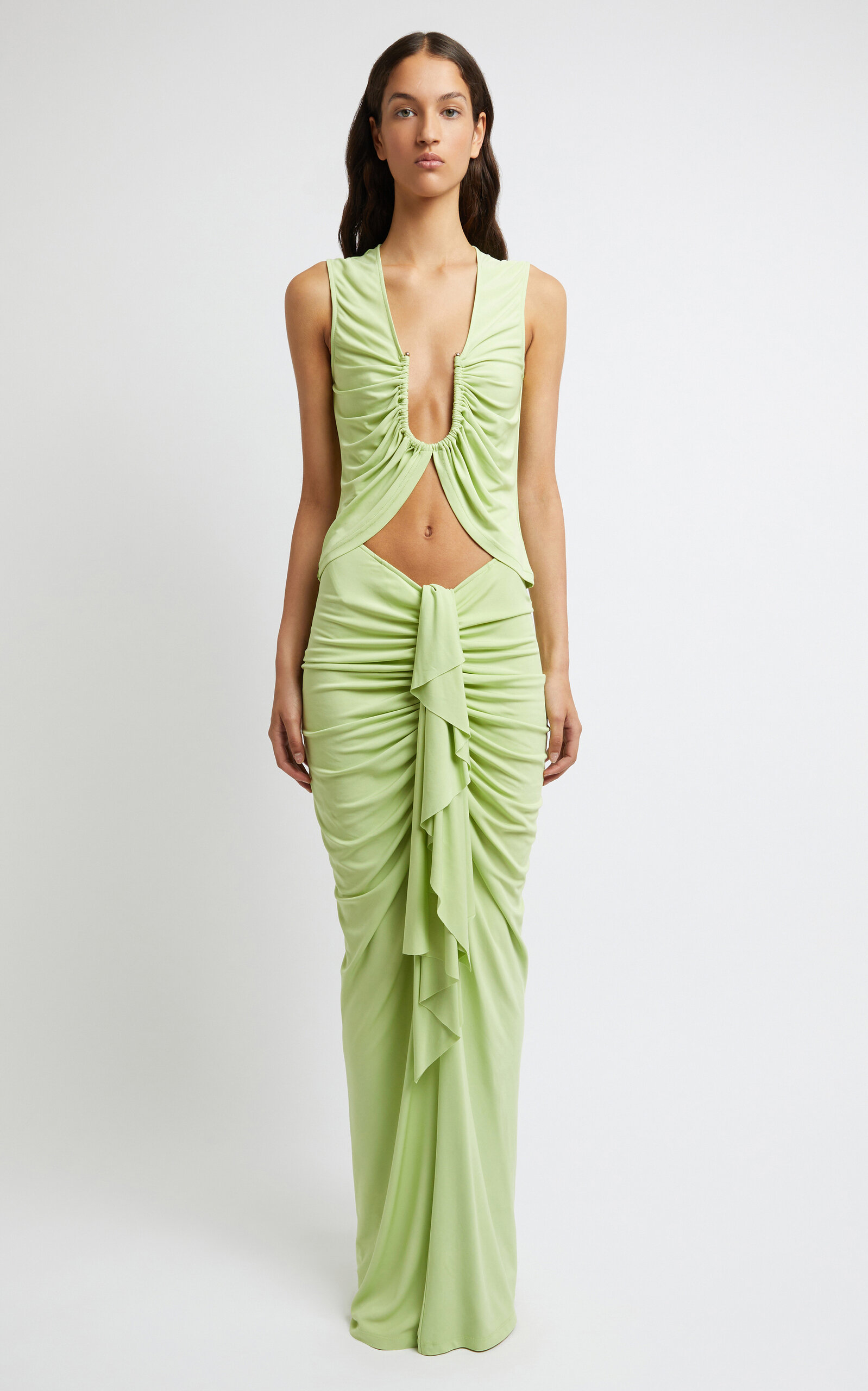 Christopher Esber Women's Vivenda Draped Maxi Skirt In Lime Green | ModeSens