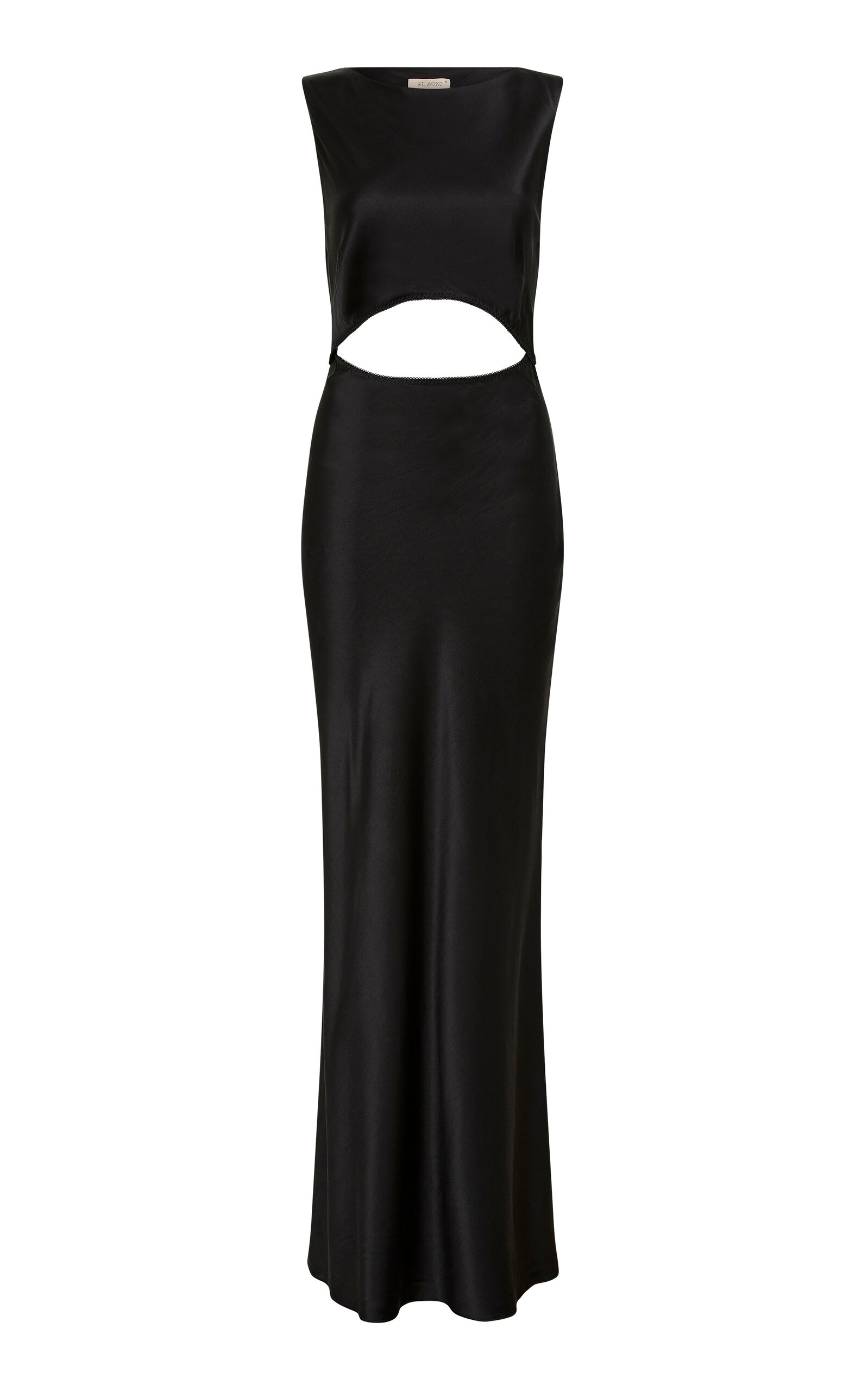 St. Agni Women's Soft Silk-blend Cutout Maxi Dress In Black