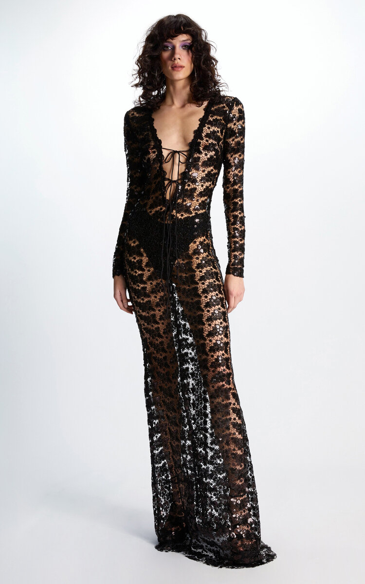 New Arrivals La Carmen El Hedonismo Maxi Dress In Black