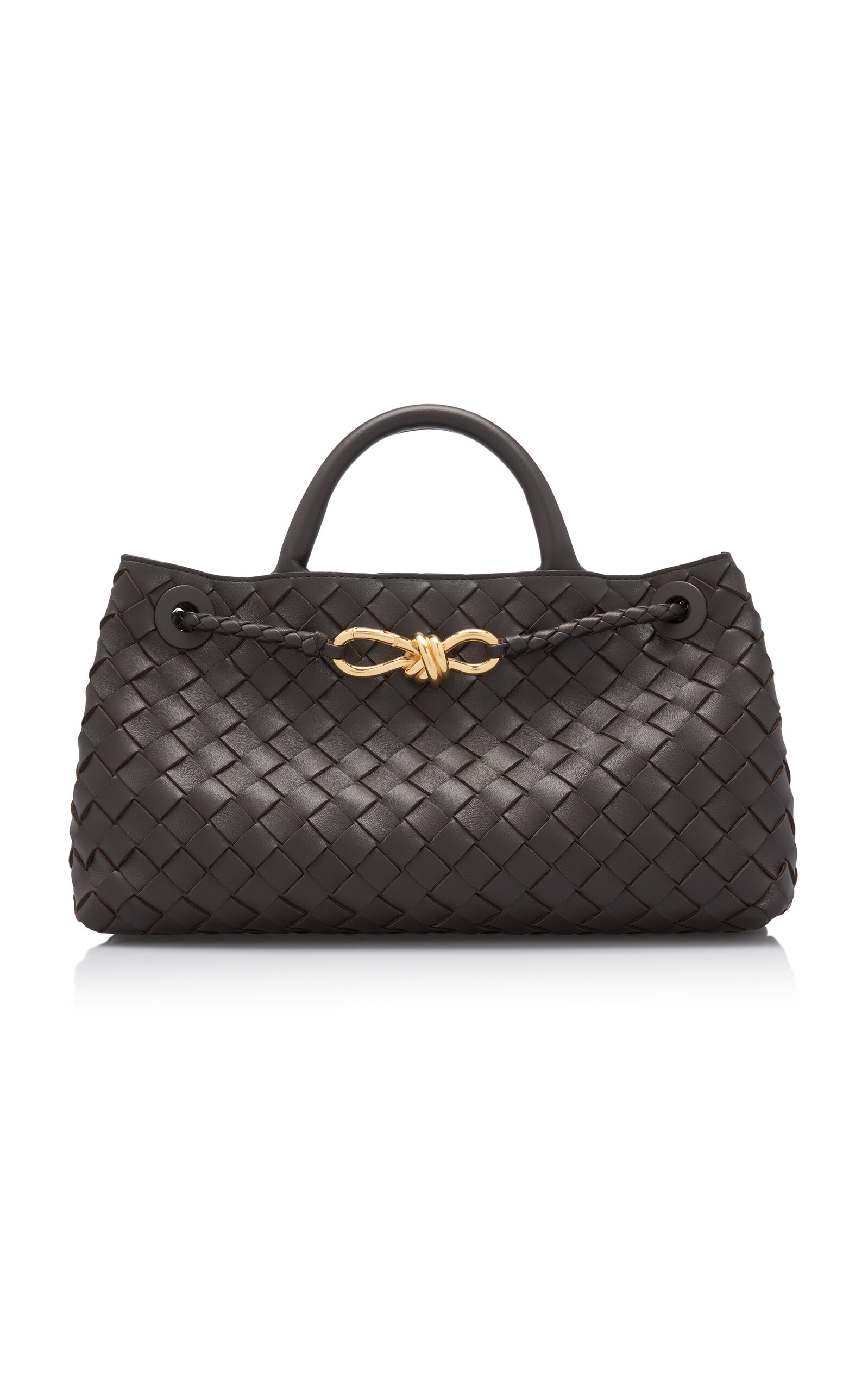 Bottega Veneta Small E/W Andiamo Intrecciato Leather Tote Bag - Brown - OS