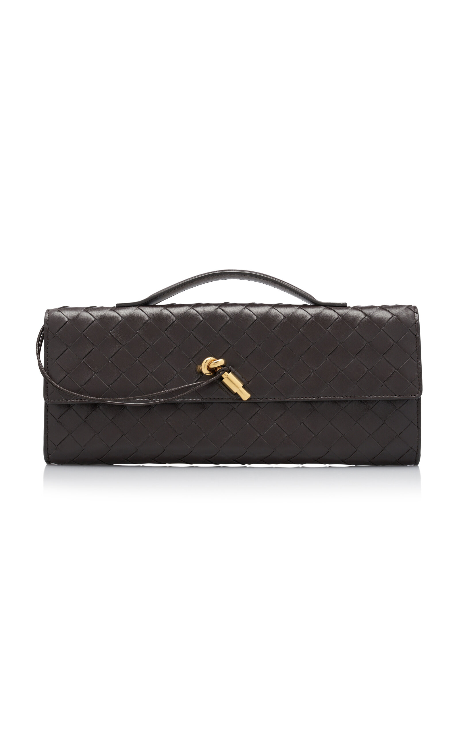 Bottega Veneta Knot Long Intrecciato Leather Clutch
