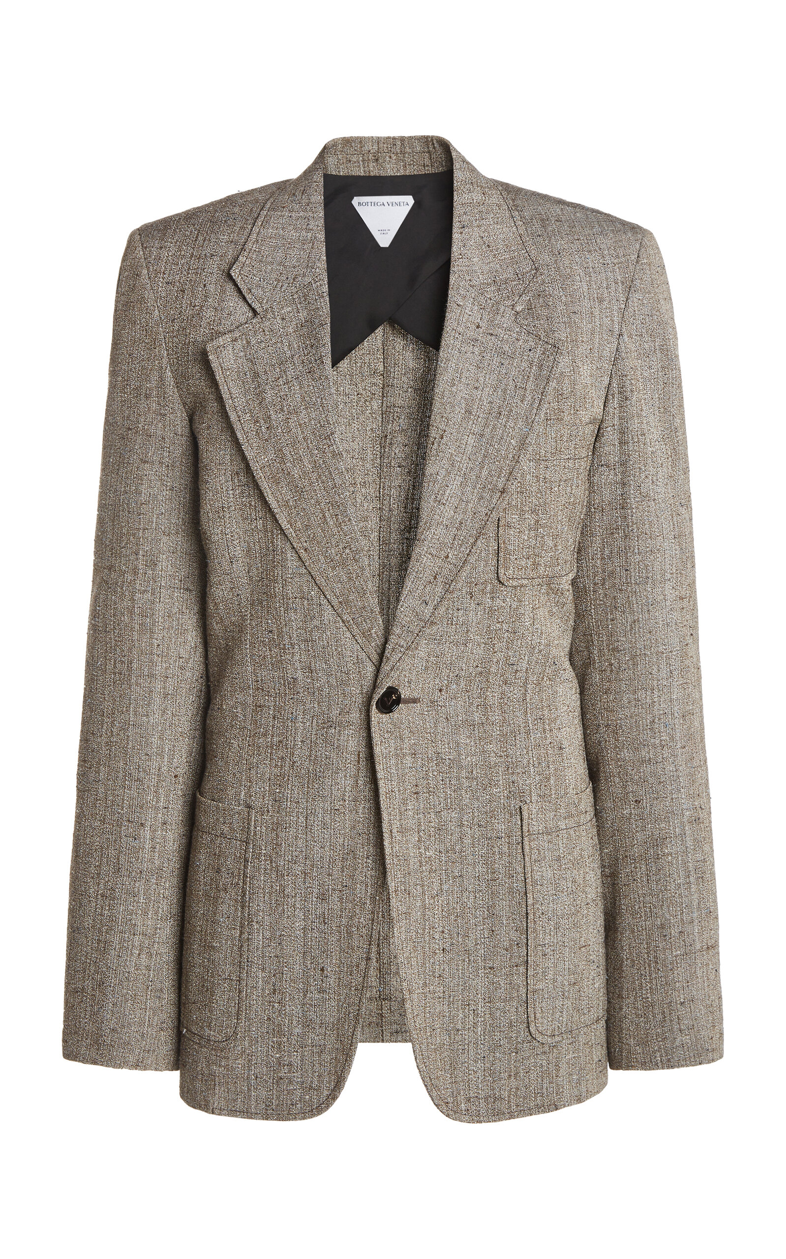Bottega Veneta Knotted Melange Viscose Blazer Jacket In Multi