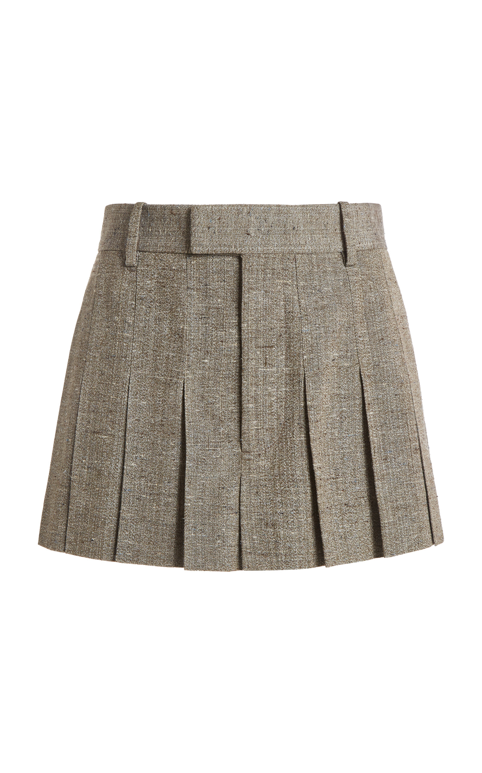 Shop Bottega Veneta Pleated Melange Mini Skirt In Multi