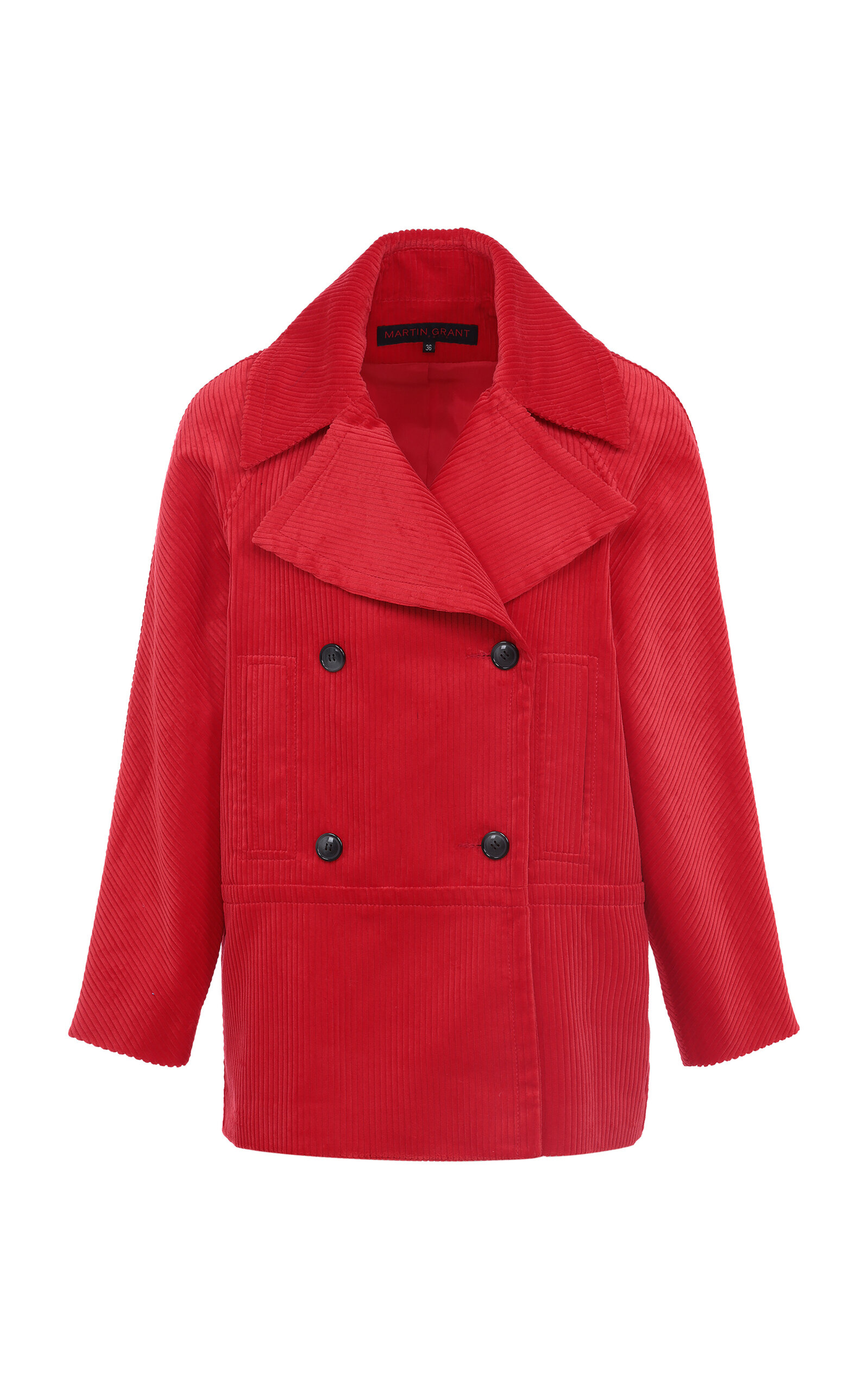MARTIN GRANT WOMEN'S CORDUROY PEACOAT